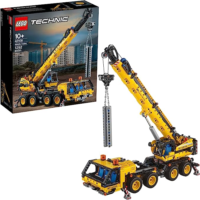 LEGO Technic Mobile Crane 42108 Building Kit, A Super Model Crane to Build for Any Fan of Construction Toys, New 2020 (1,292 Pieces)