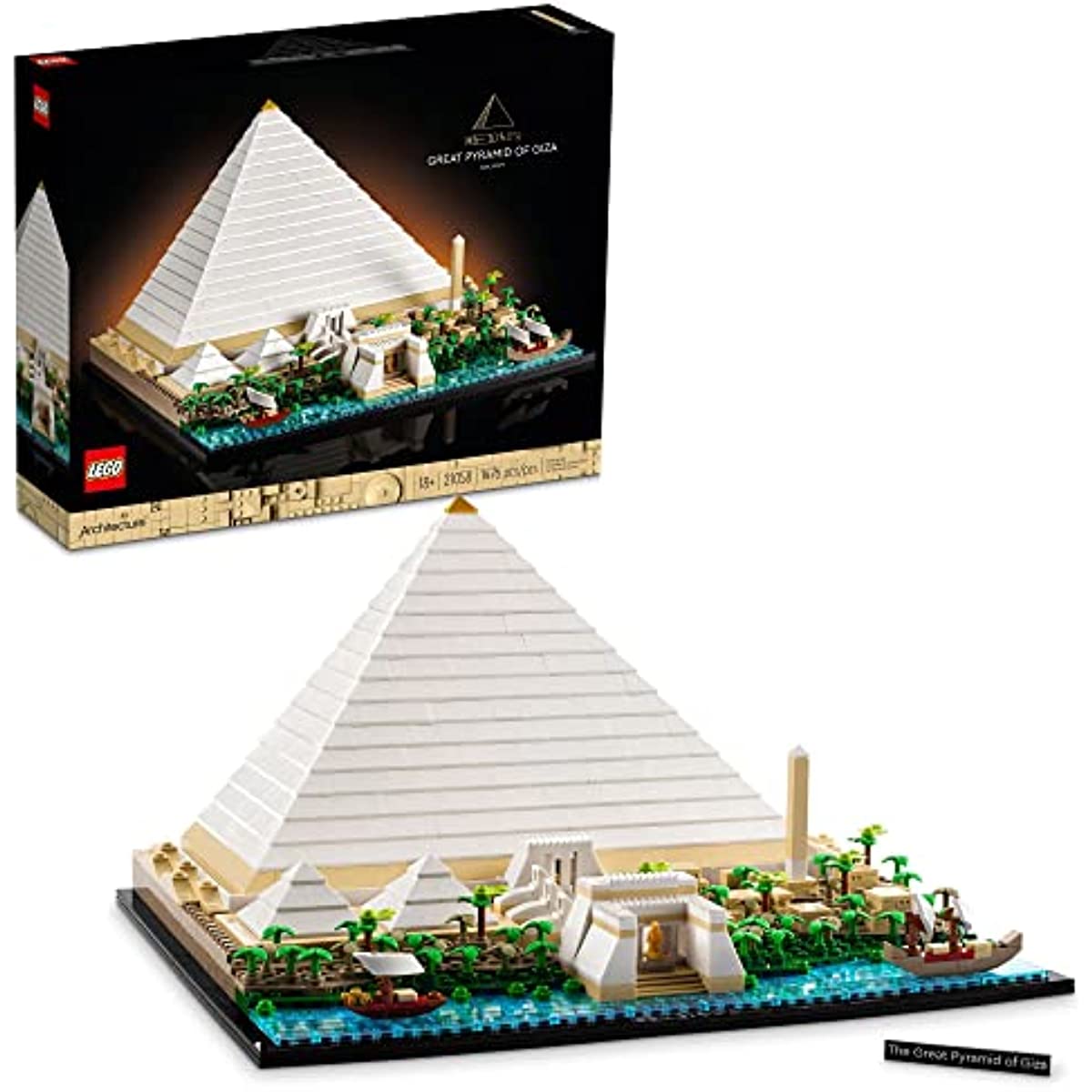 LEGO Architecture Landmark Collection Great Pyramid of Giza 21058 Building Set; Collectible Model for Adults (1,476 Pieces), 18.9 x 14.88 x 4.41 inches