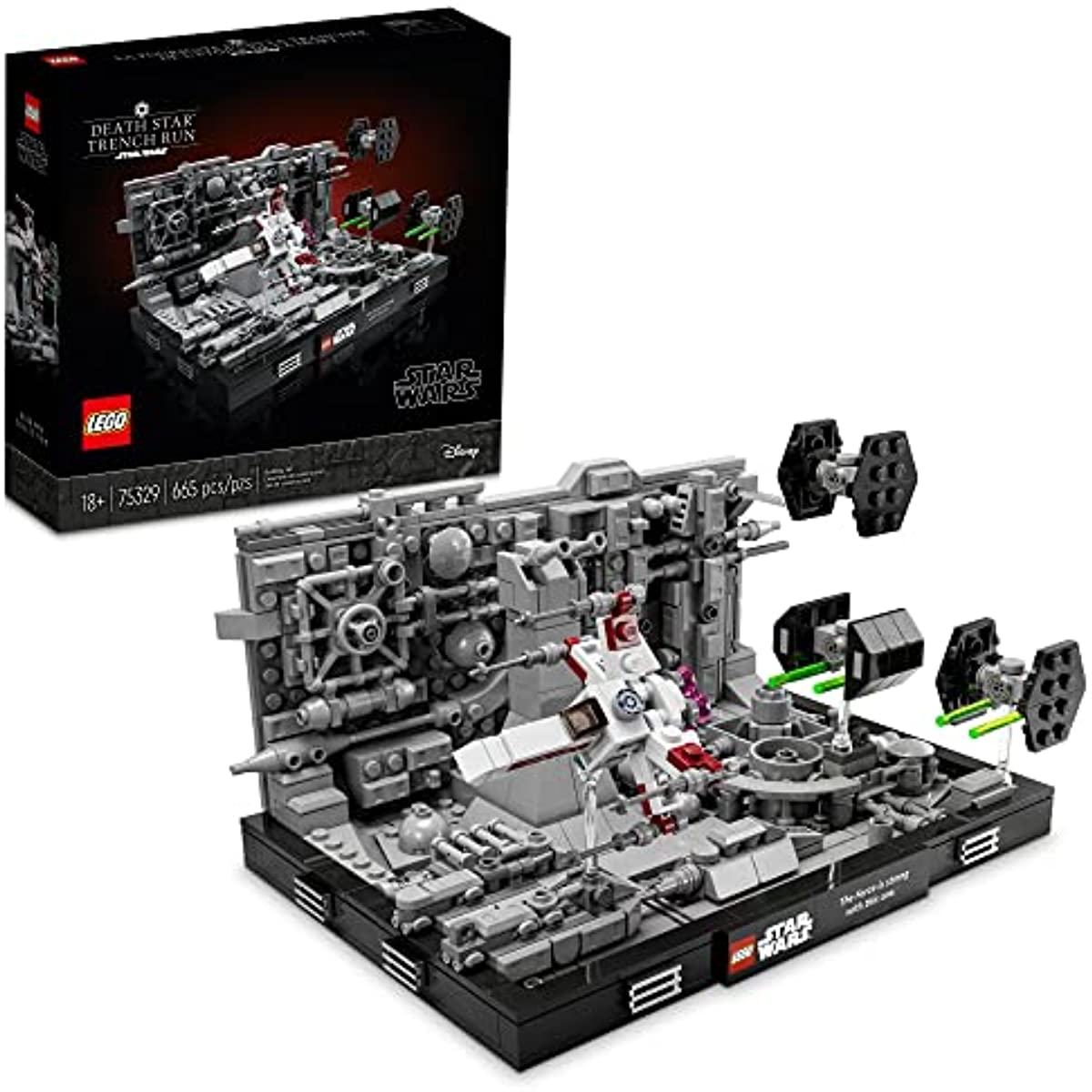 LEGO Star Wars Death Star Trench Run Diorama 75329 Set for Adults, Room Décor Memorabilia Gift with Darth Vader's TIE Advanced Fighter