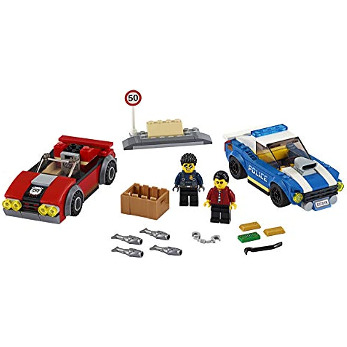 LEGO City Police Highway Arrest 60242 Police Toy, Fun Building Set for Kids (185 Pieces)