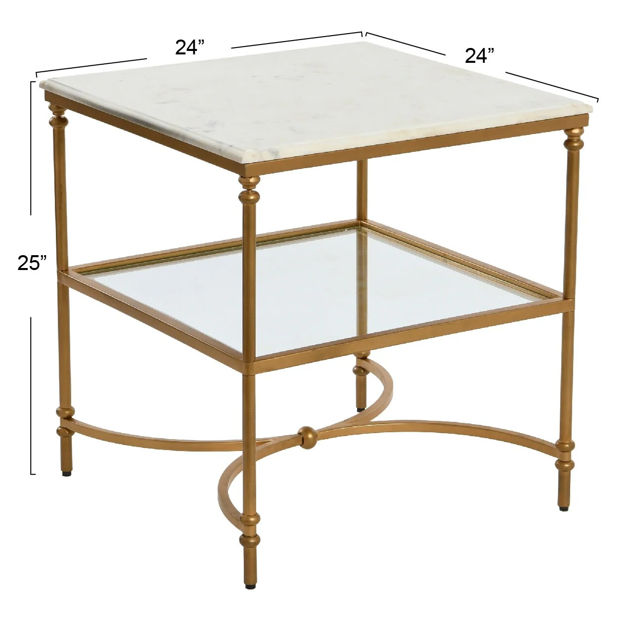 Marble and Metal End Table