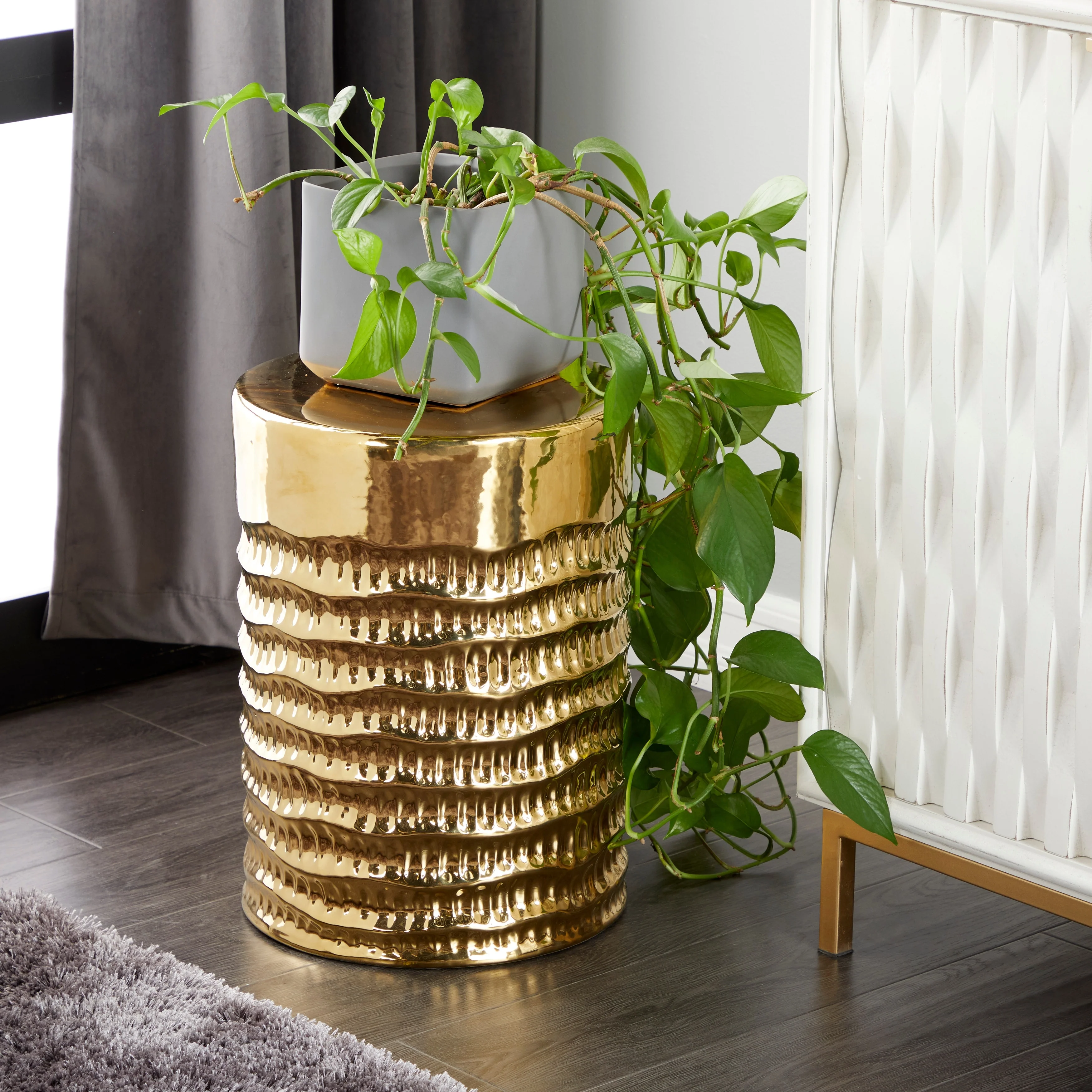 Gold Ceramic Glam Accent Table