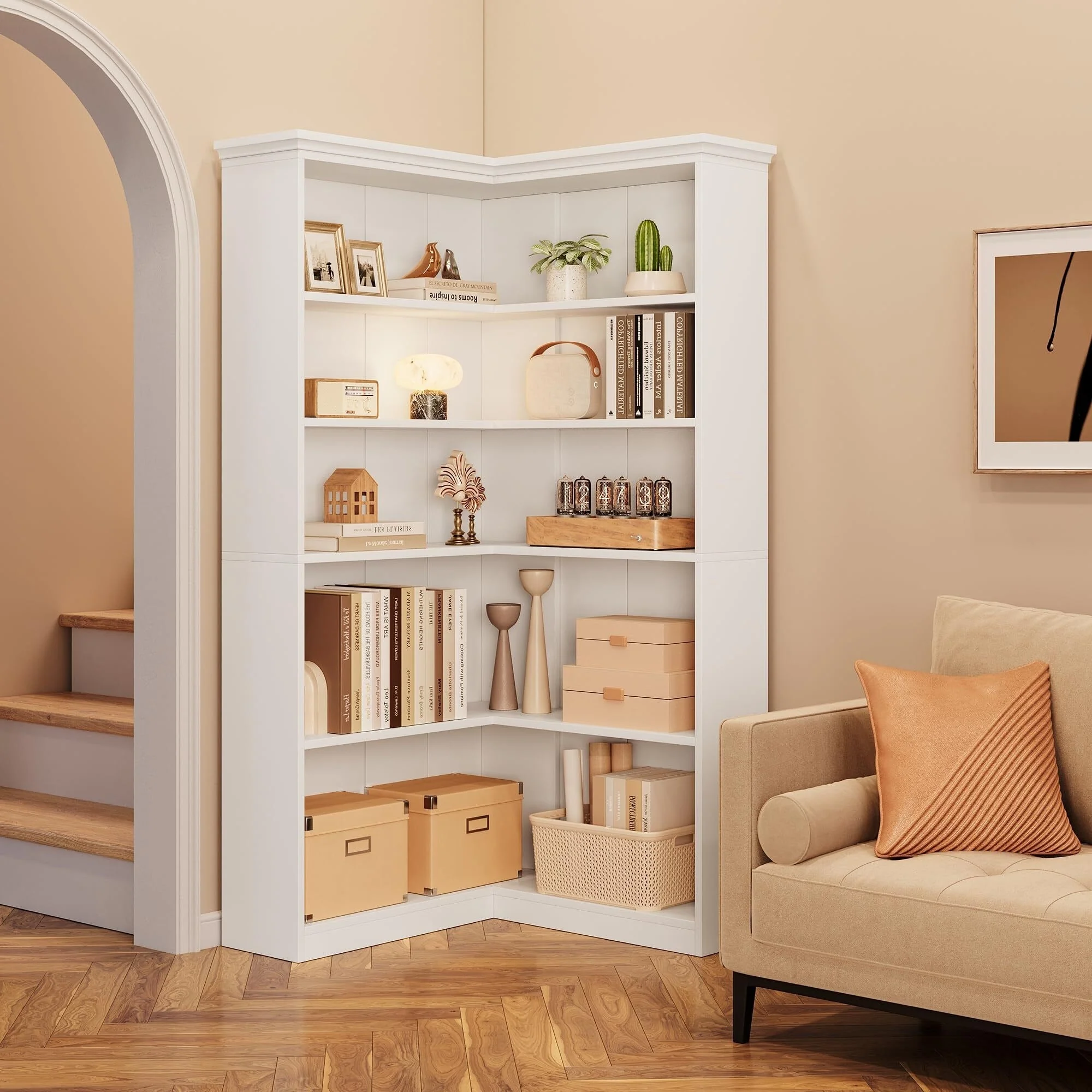 Farmhouse Bookshelf Corner