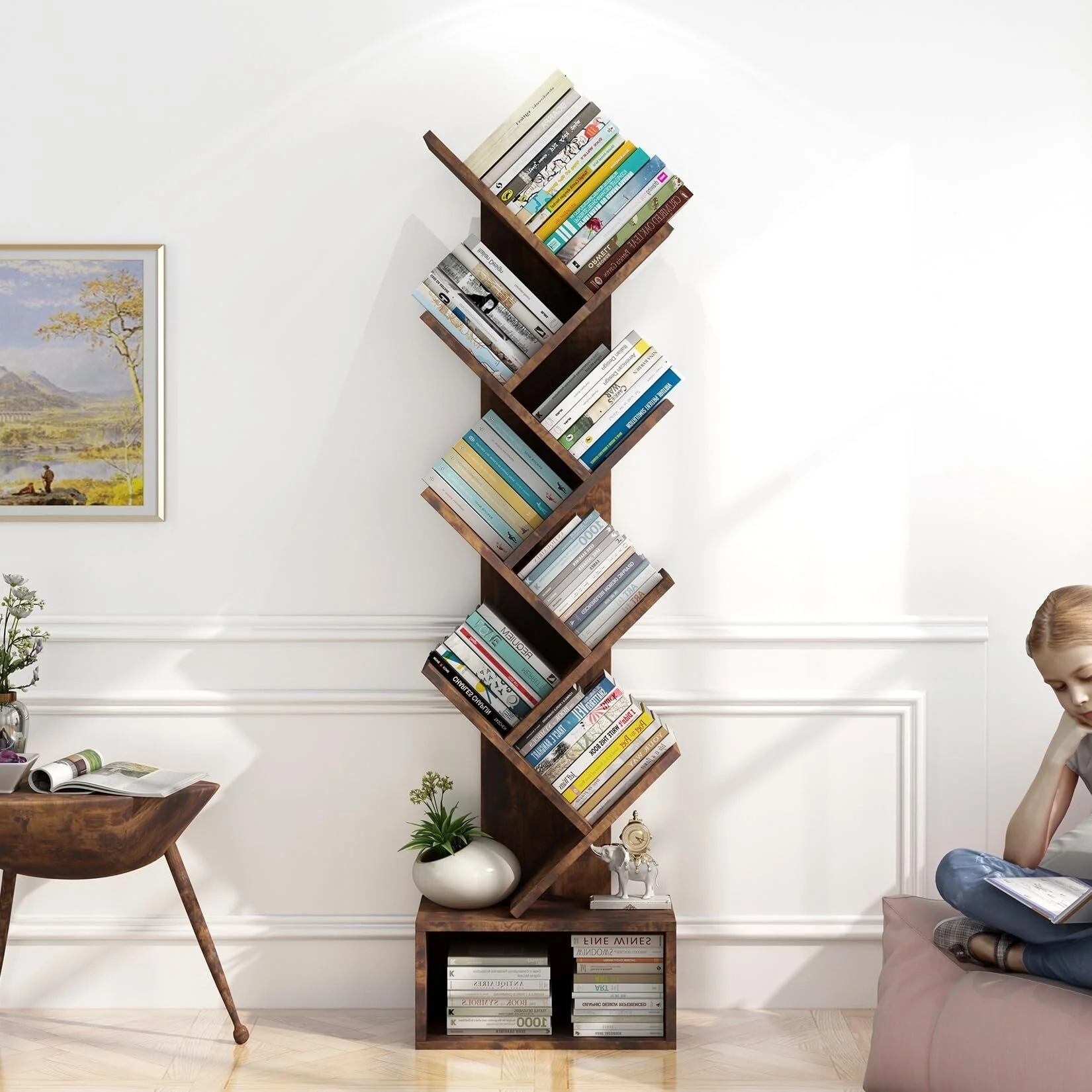 Tree Bookshelf with Storage