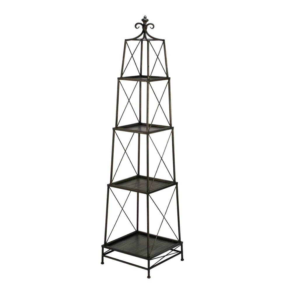 4-tier Gunmetal Metal Obelisk Stand