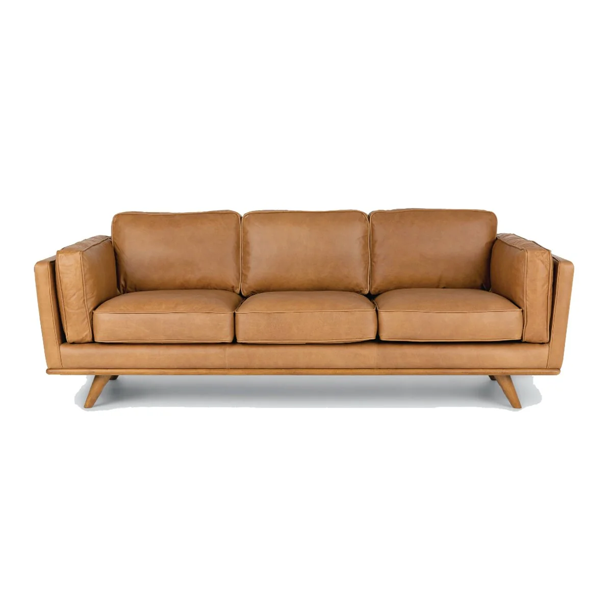 Macadamia Top Grain Leather Cognac Sofa