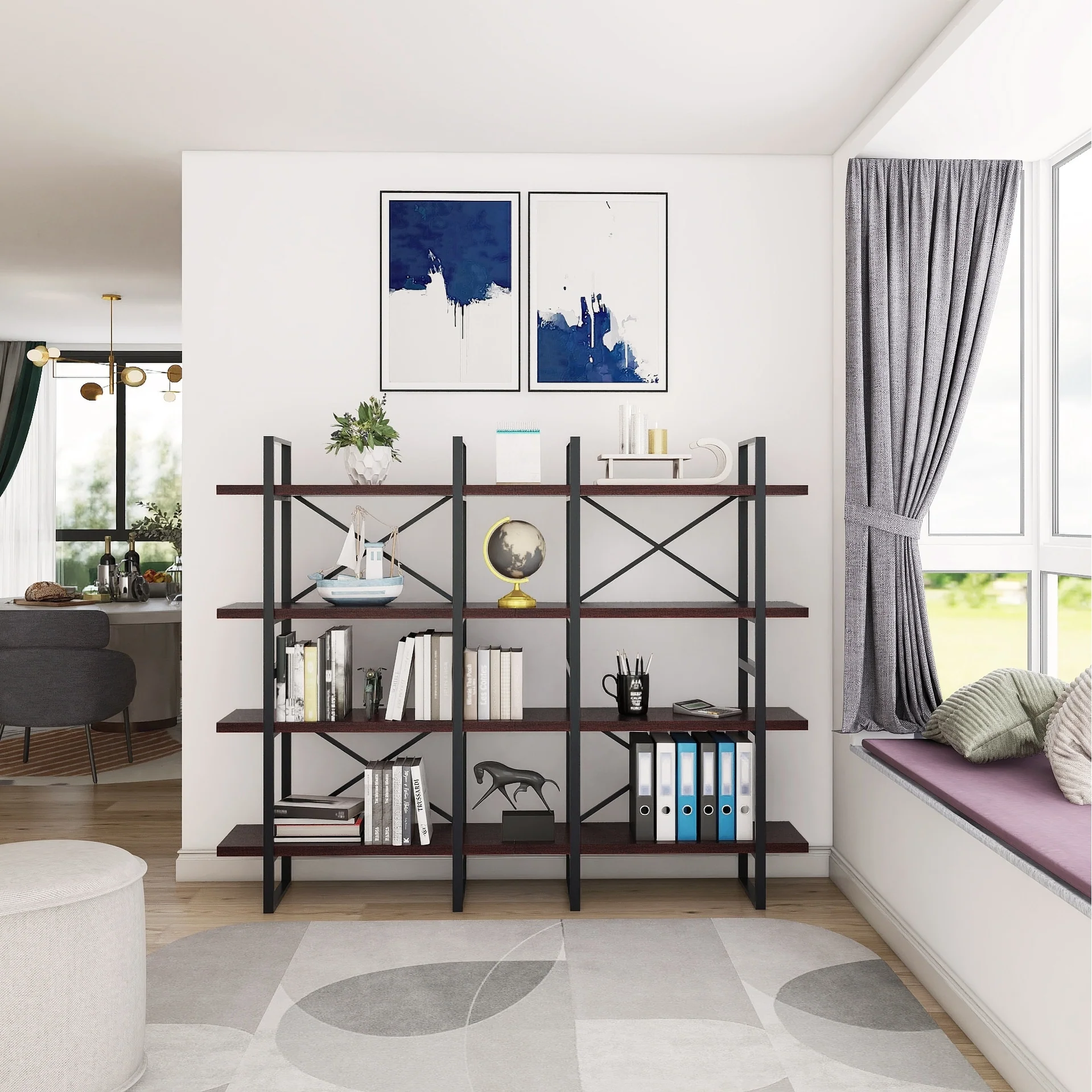 Lotus Home 4-Tier Etagere Bookcase