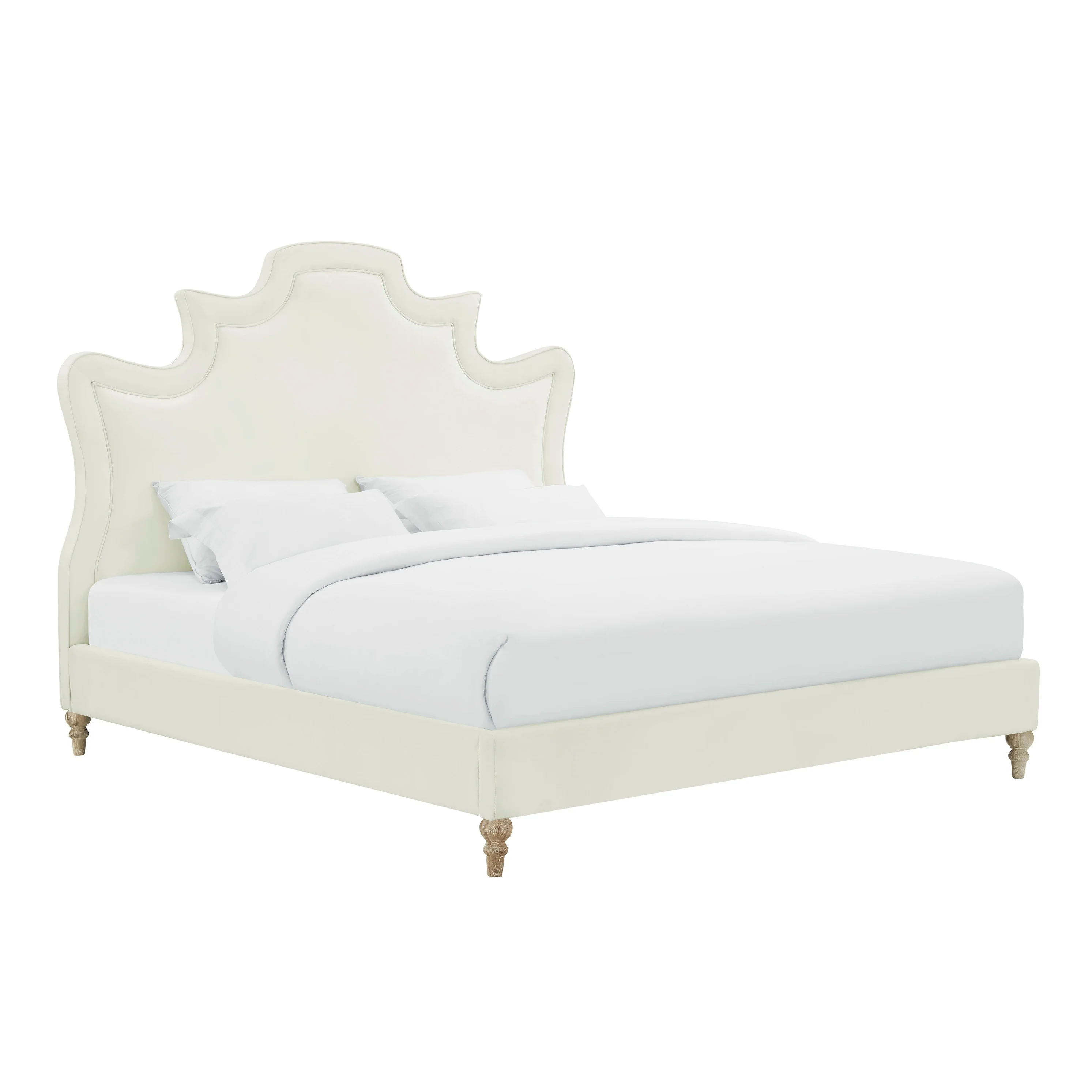 Serenity Cream Velvet Bed