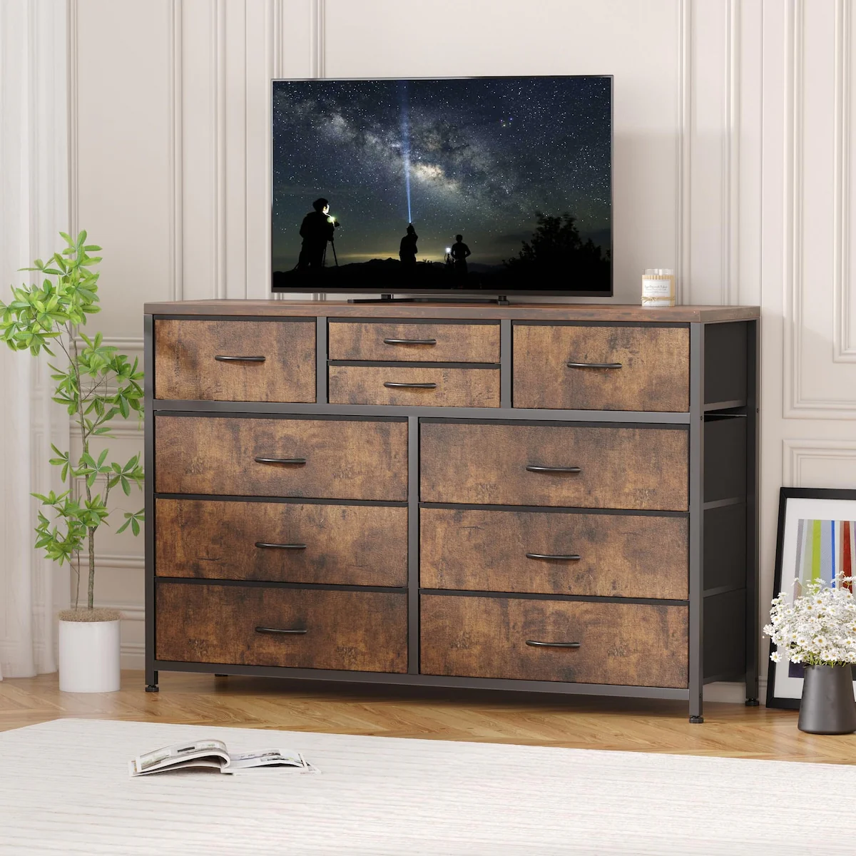 Wide 10 Drawer Dresser for Bedroom