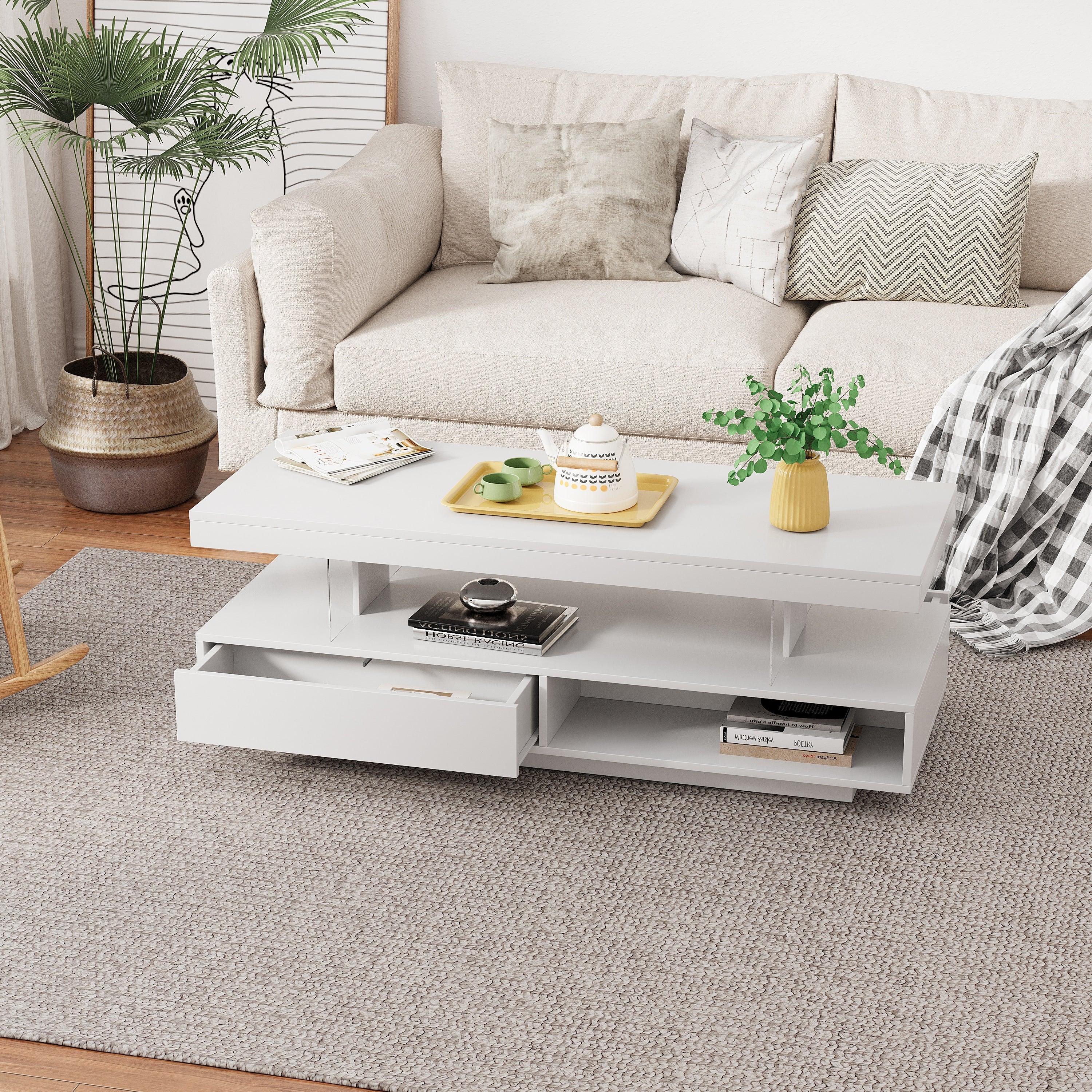 LED Coffee Table with Storage