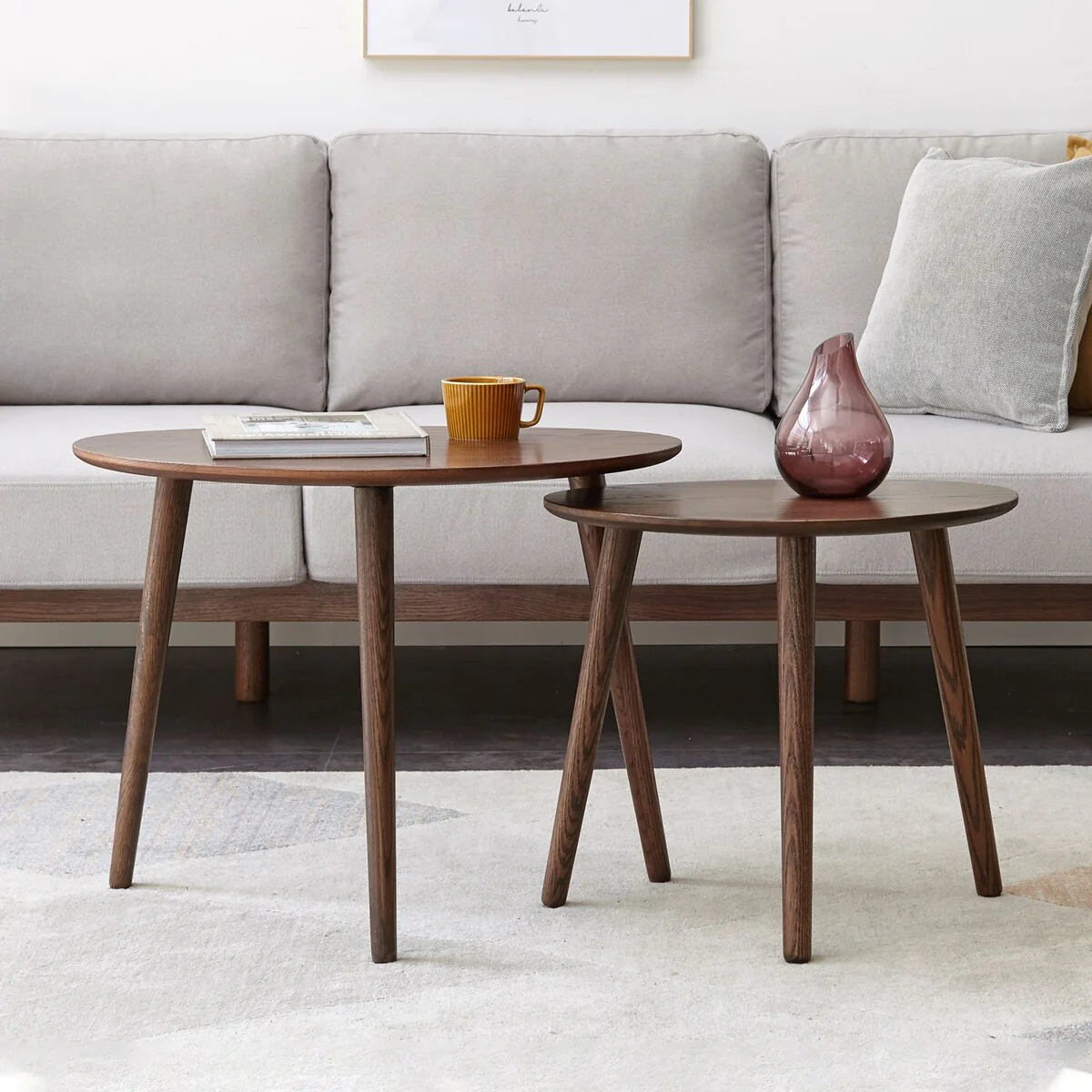 Natural solid wood coffee table