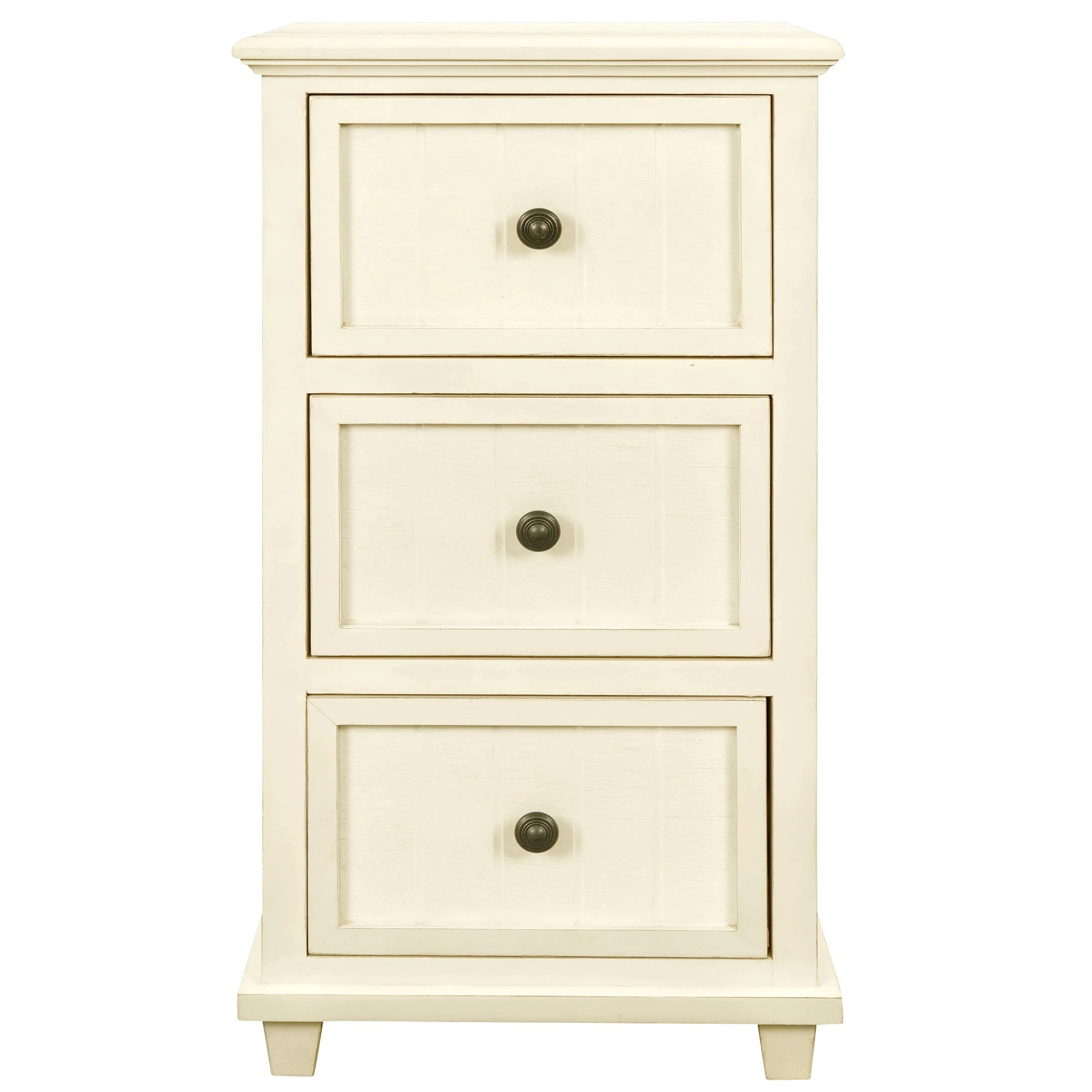 Egg Shell Three Drawer Side Table