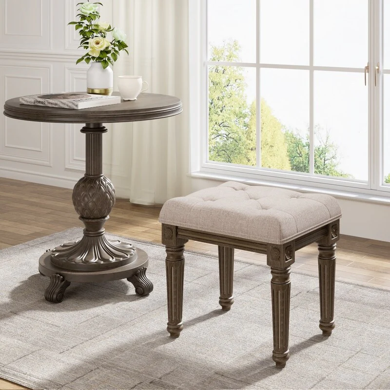Square Upholstered Vanity Stool