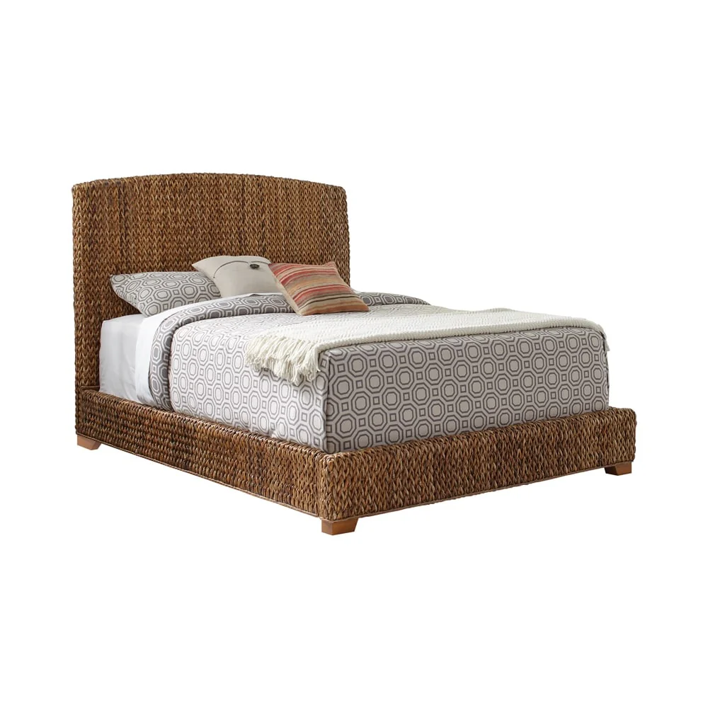 Laughton Coastal Banana Leaf Panel Bed Amber