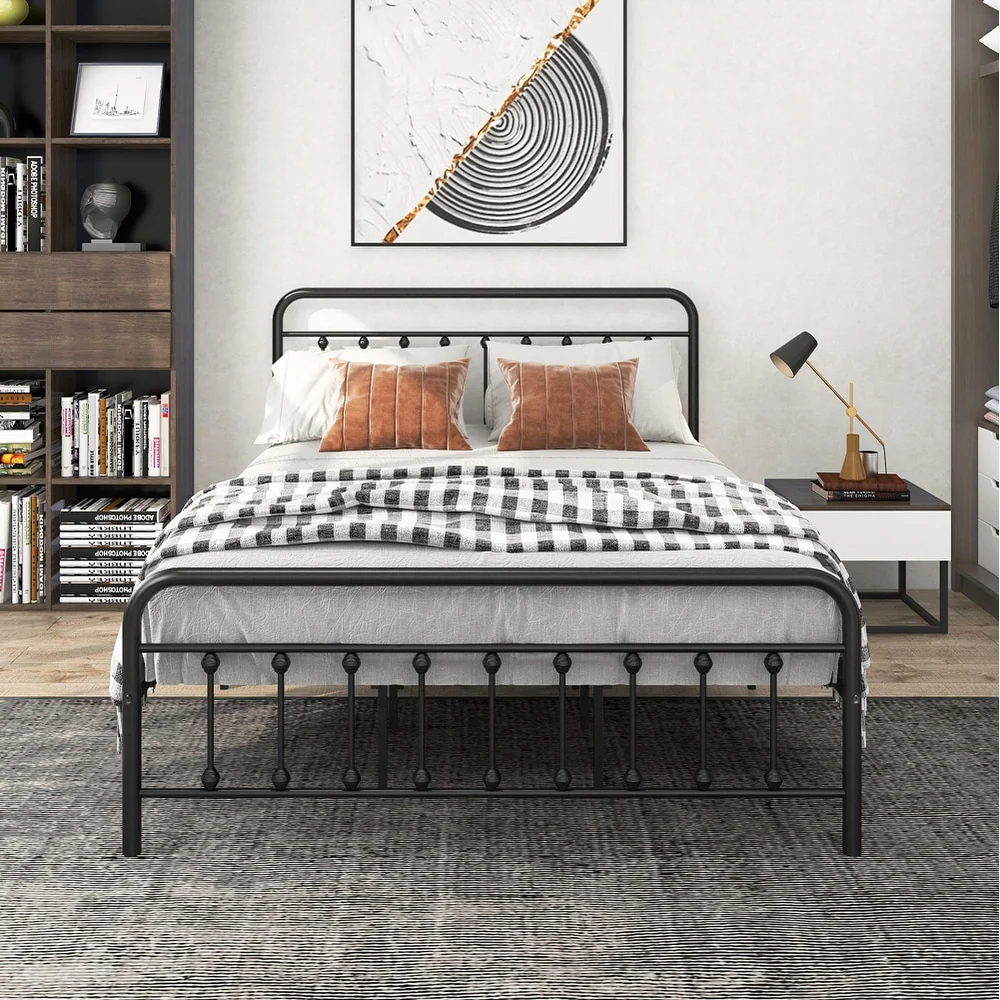 Metal Bed Frame Queen Size Platform