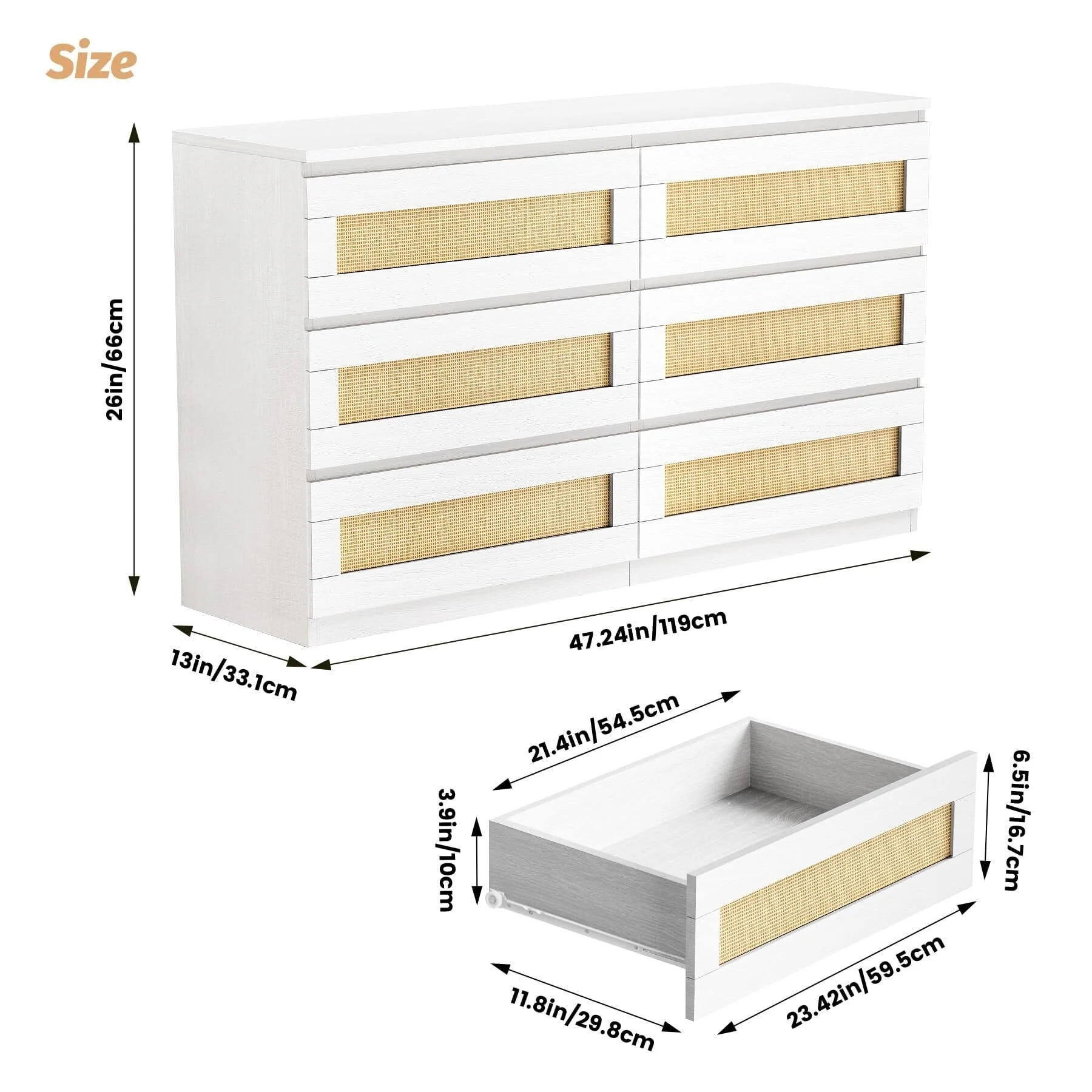 Rattan Dresser for Bedroom