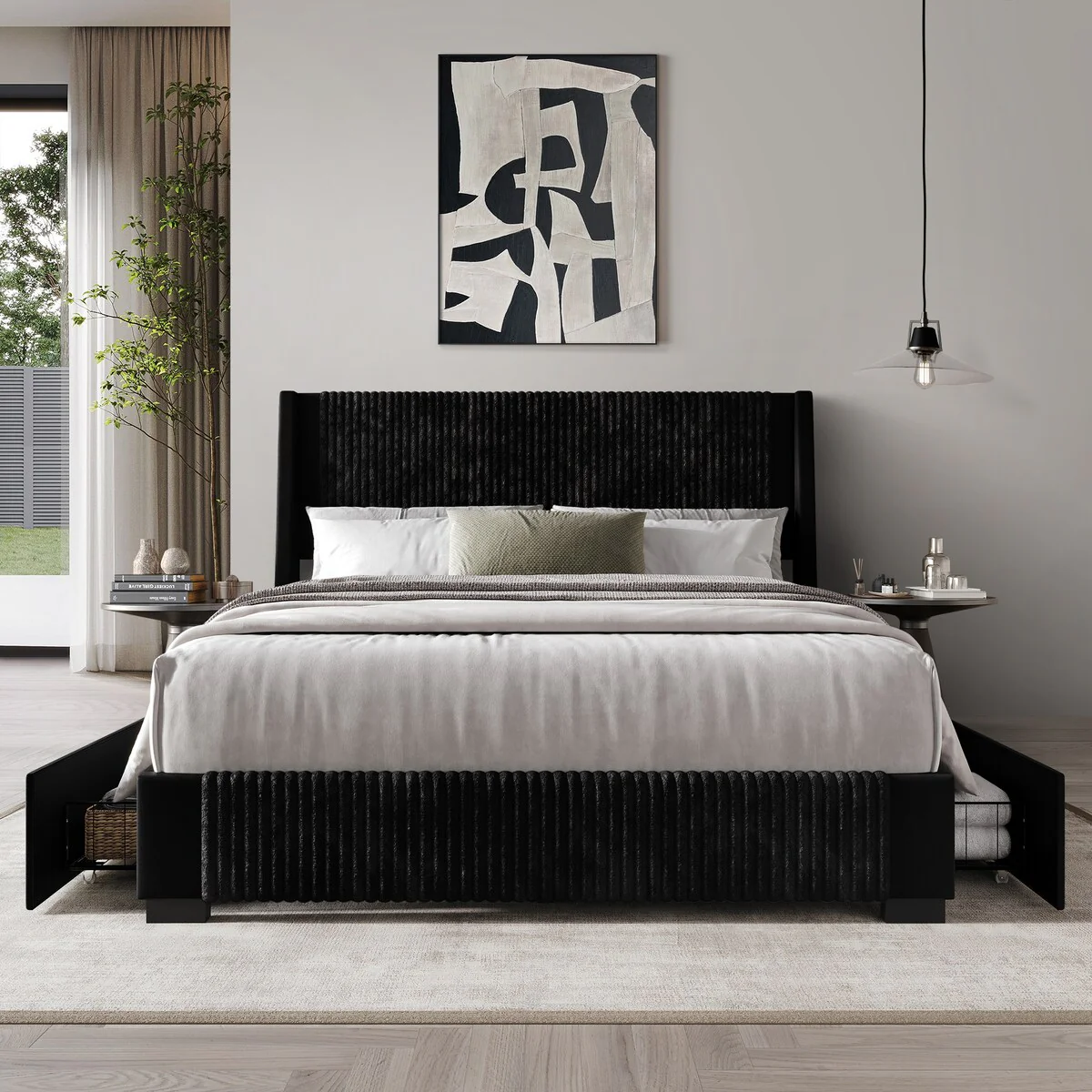 CraftPorch Corduroy Luxurious Bed