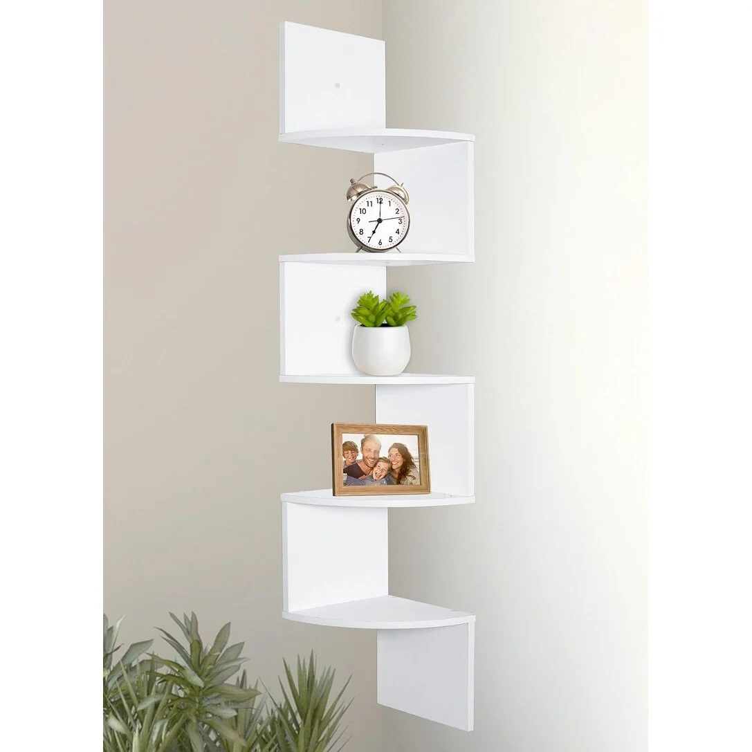 5-Tier Corner Shelf for Wall Storage