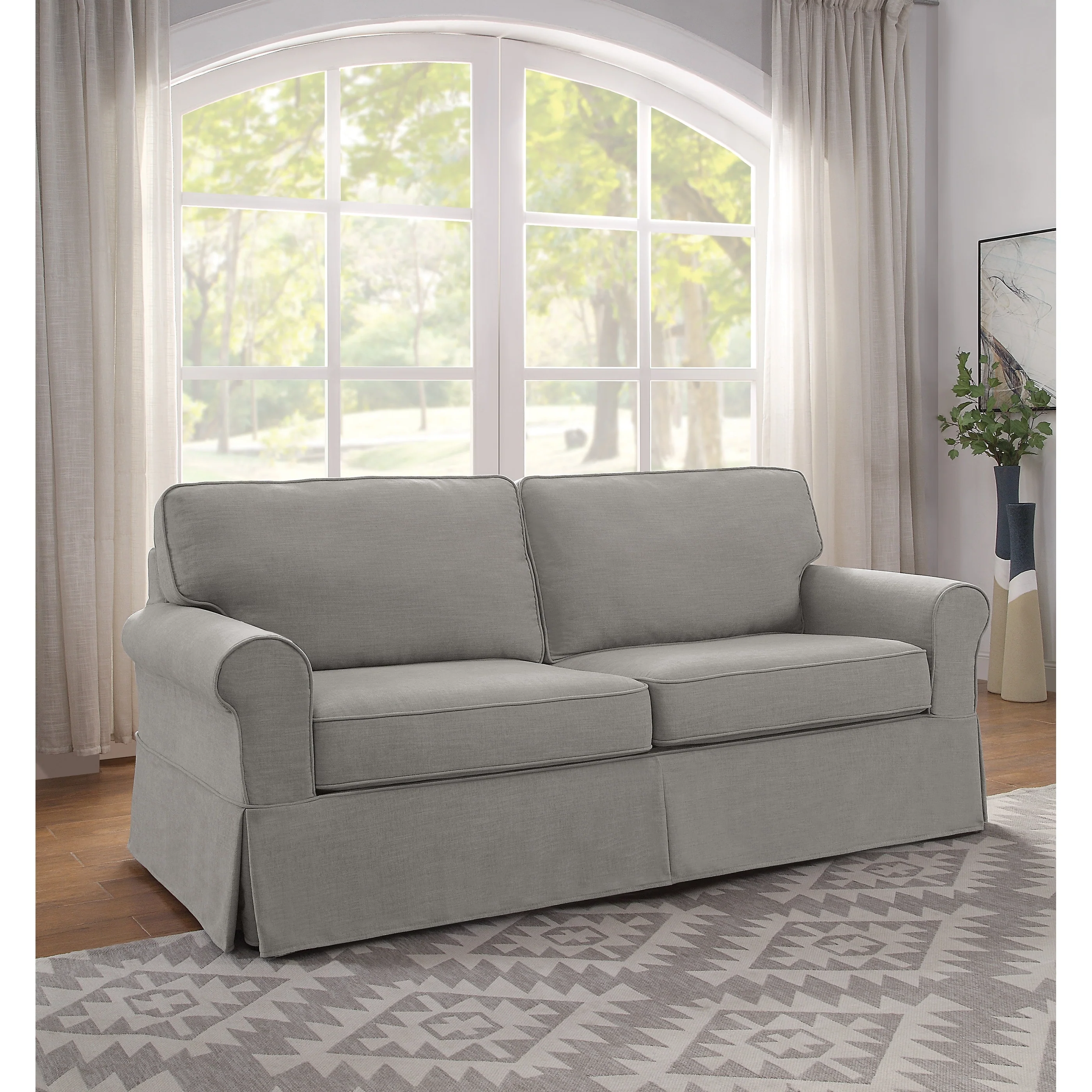 Porch & Den Zuni Mid-century Slip Cover Sofa