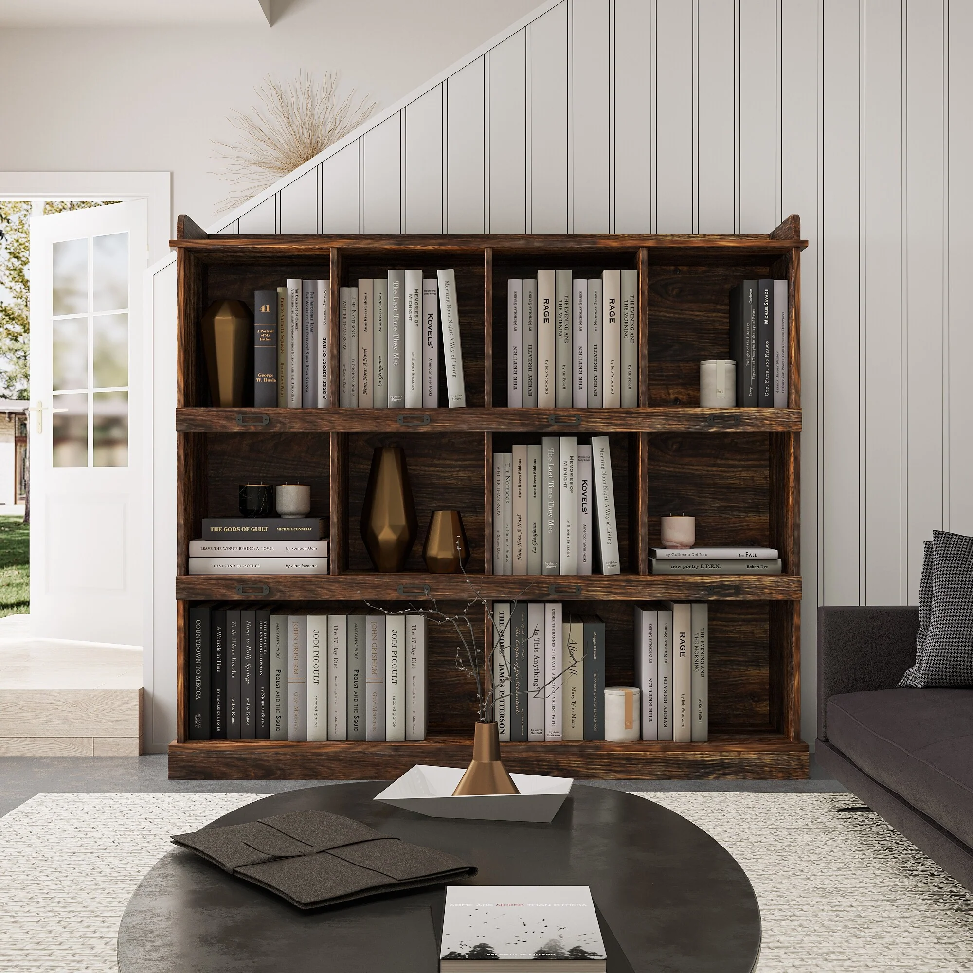 10-shelf Bookcase Wooden Bookcase