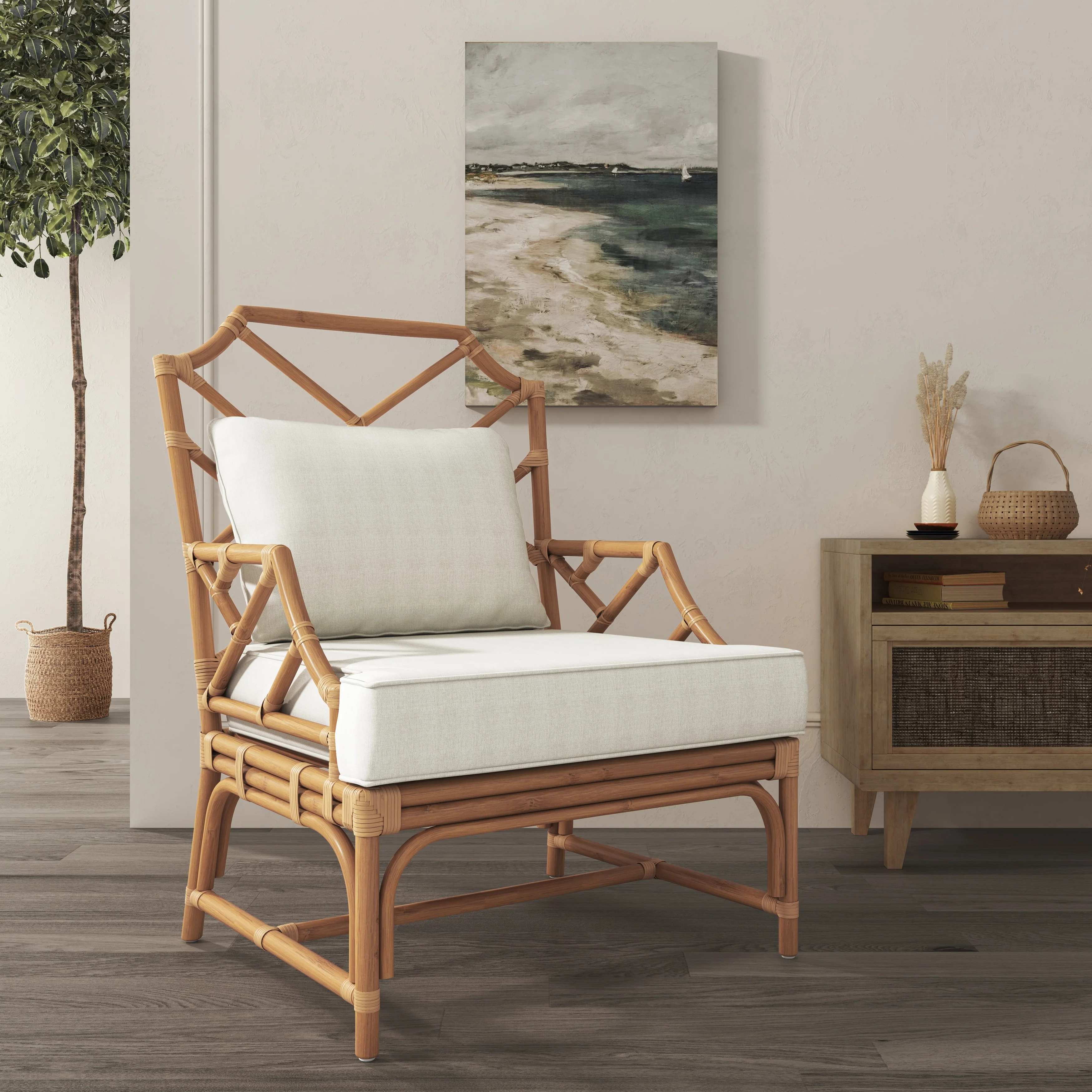 Kara Rattan Accent Arm Chair