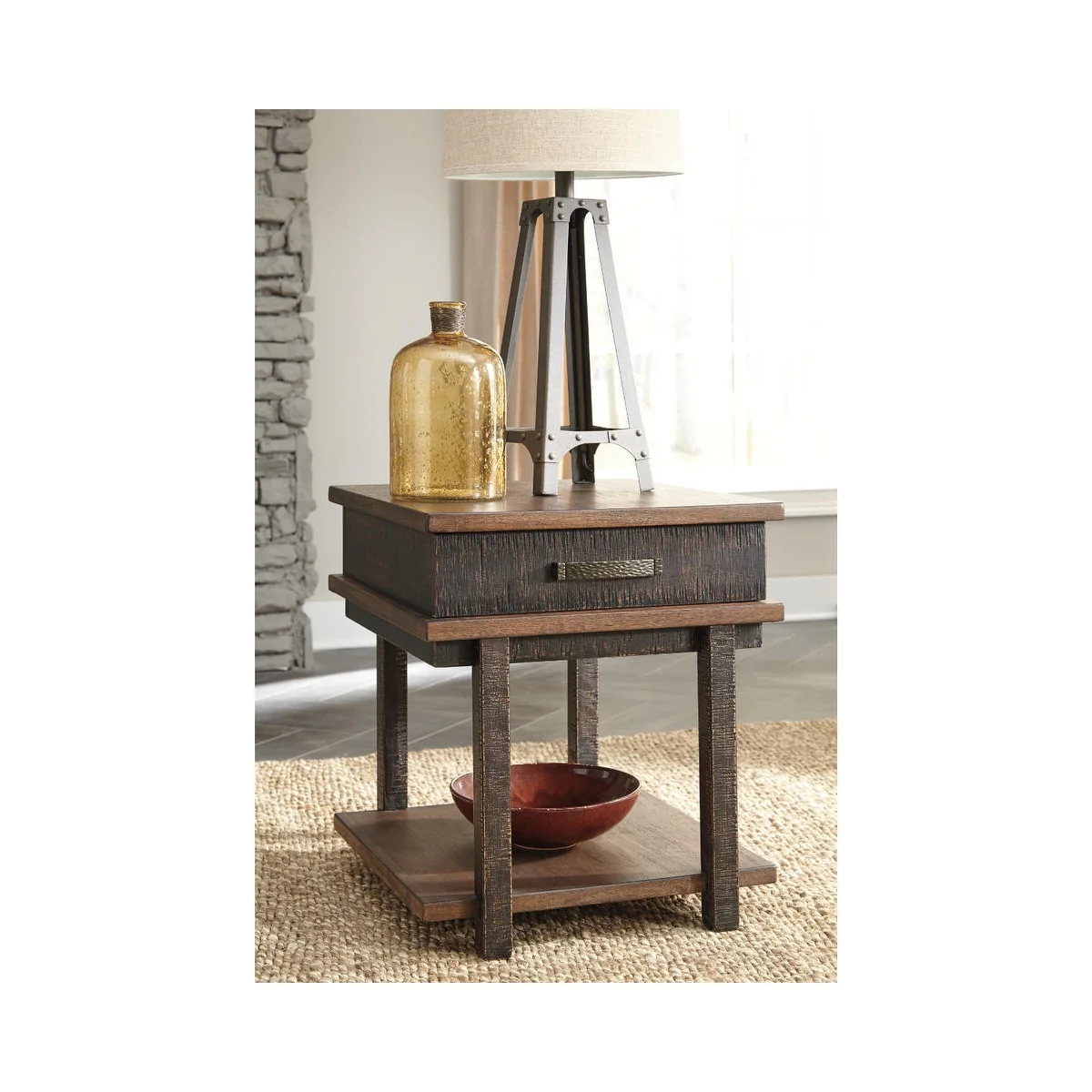 Stanah Brown Rectangular End Table