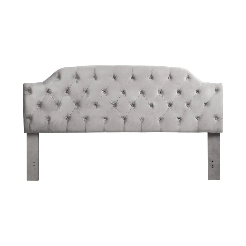 Wren Headboard King Grey Velvet