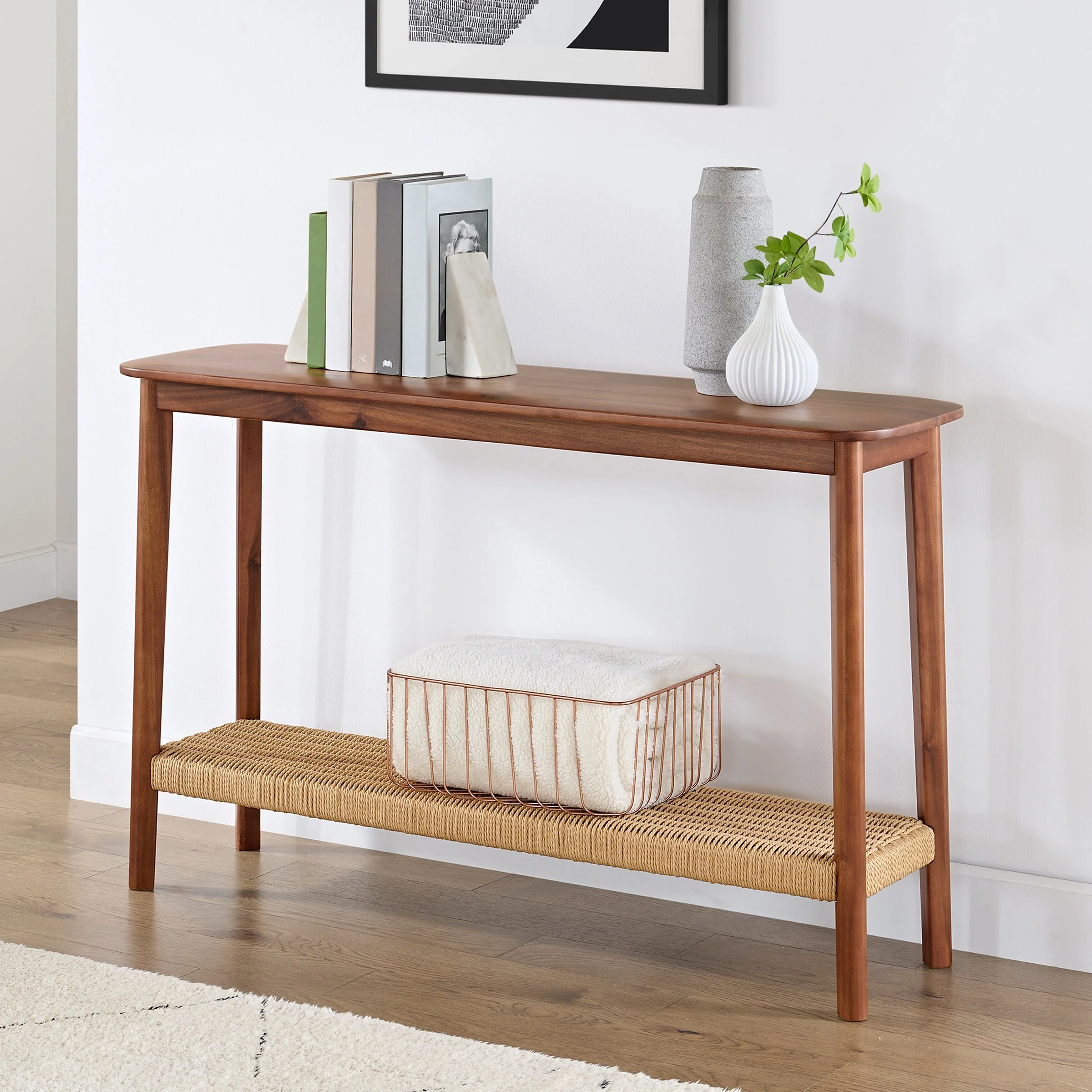 Calais Console Table, Warm Chestnut