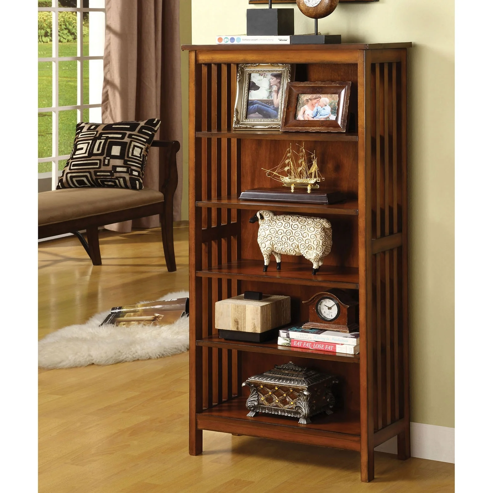 5 Tier Shelf in Antique Oak