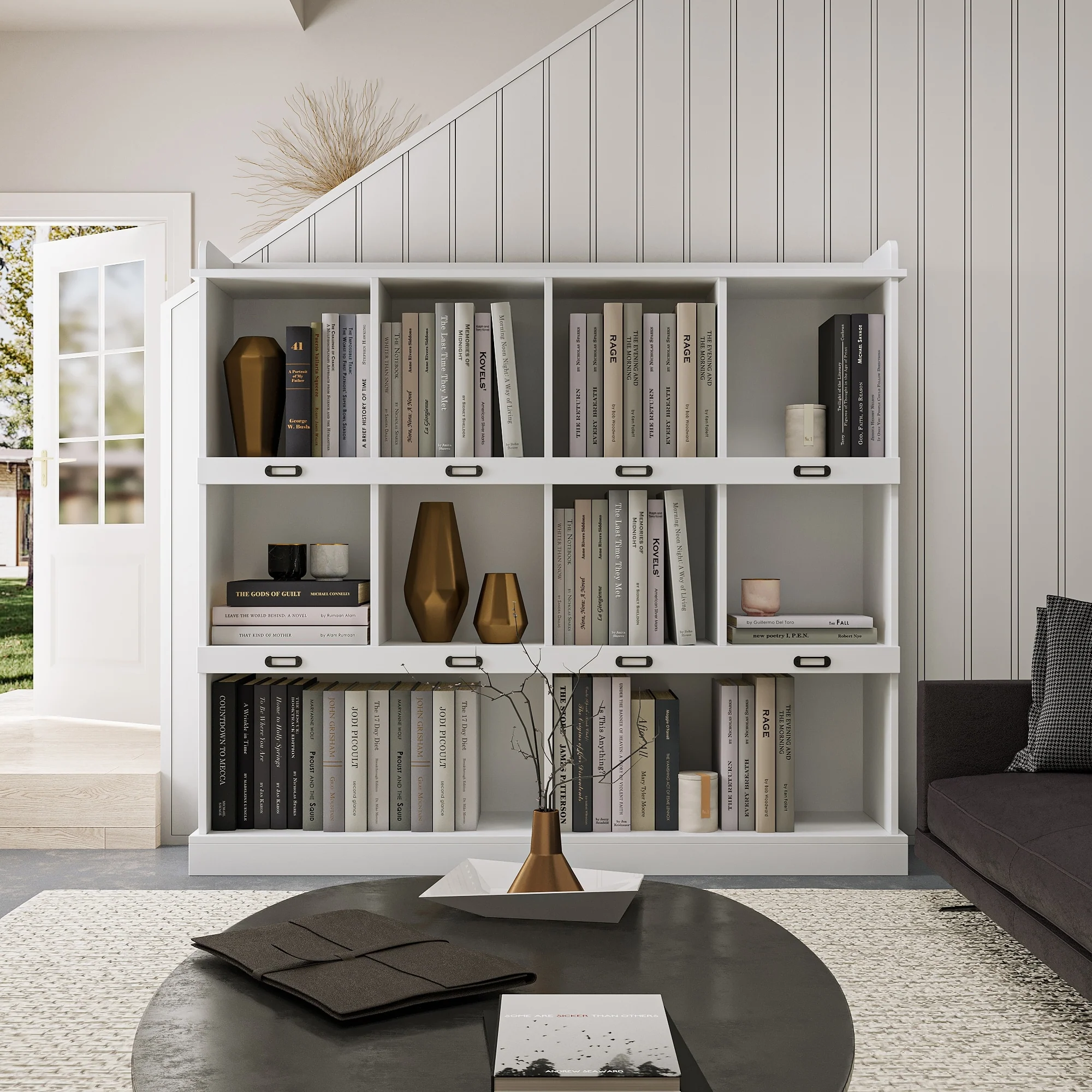 10-shelf Bookcase Wooden Bookcase
