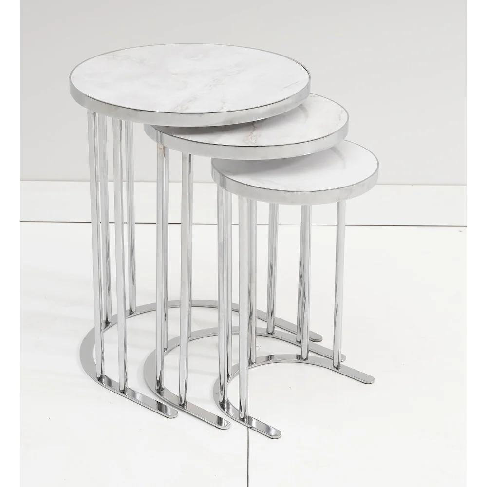 Nesting Table Marble Top Metal Legs