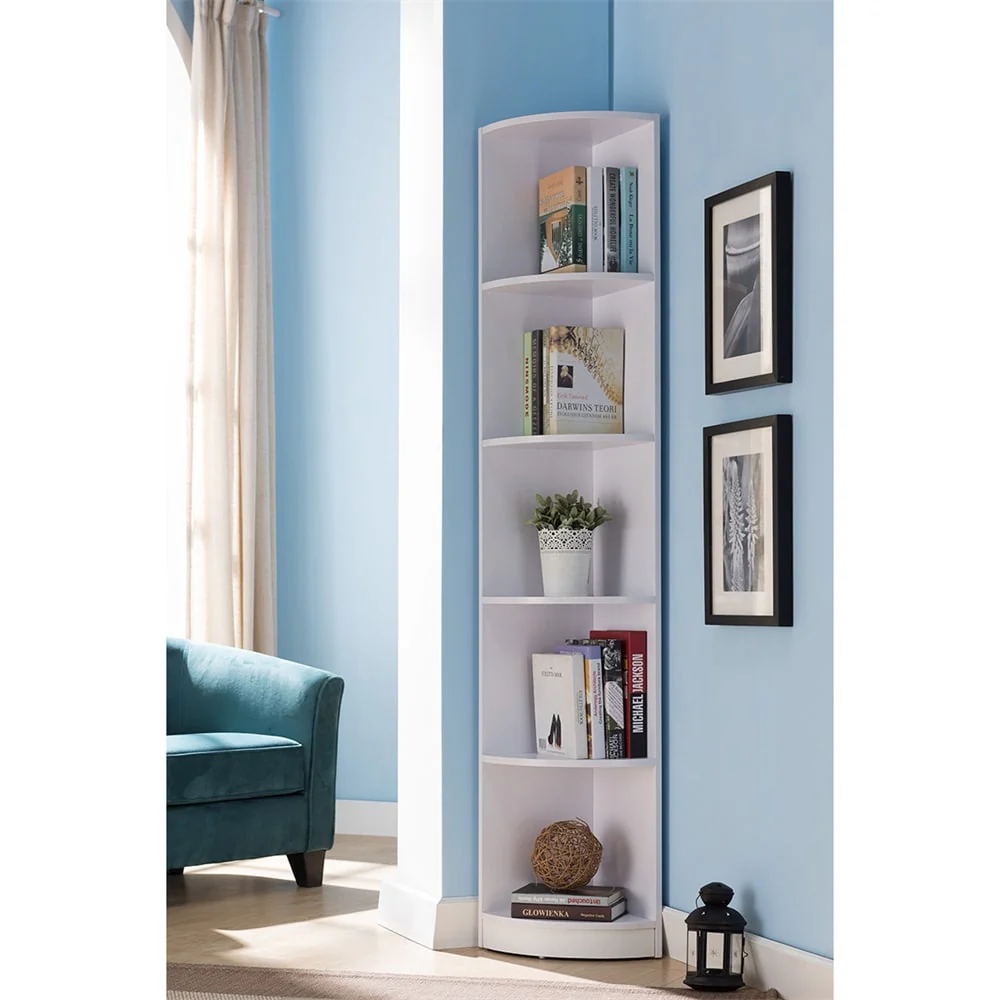 Modern Bookcase Corner White