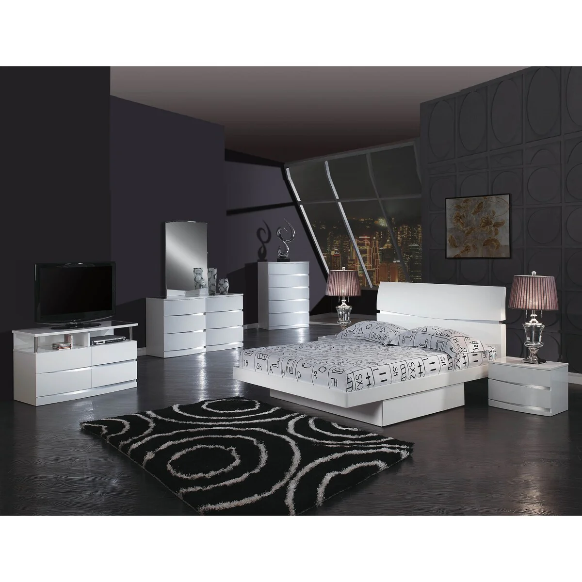 Wynn 4-piece White Wood Bedroom Set