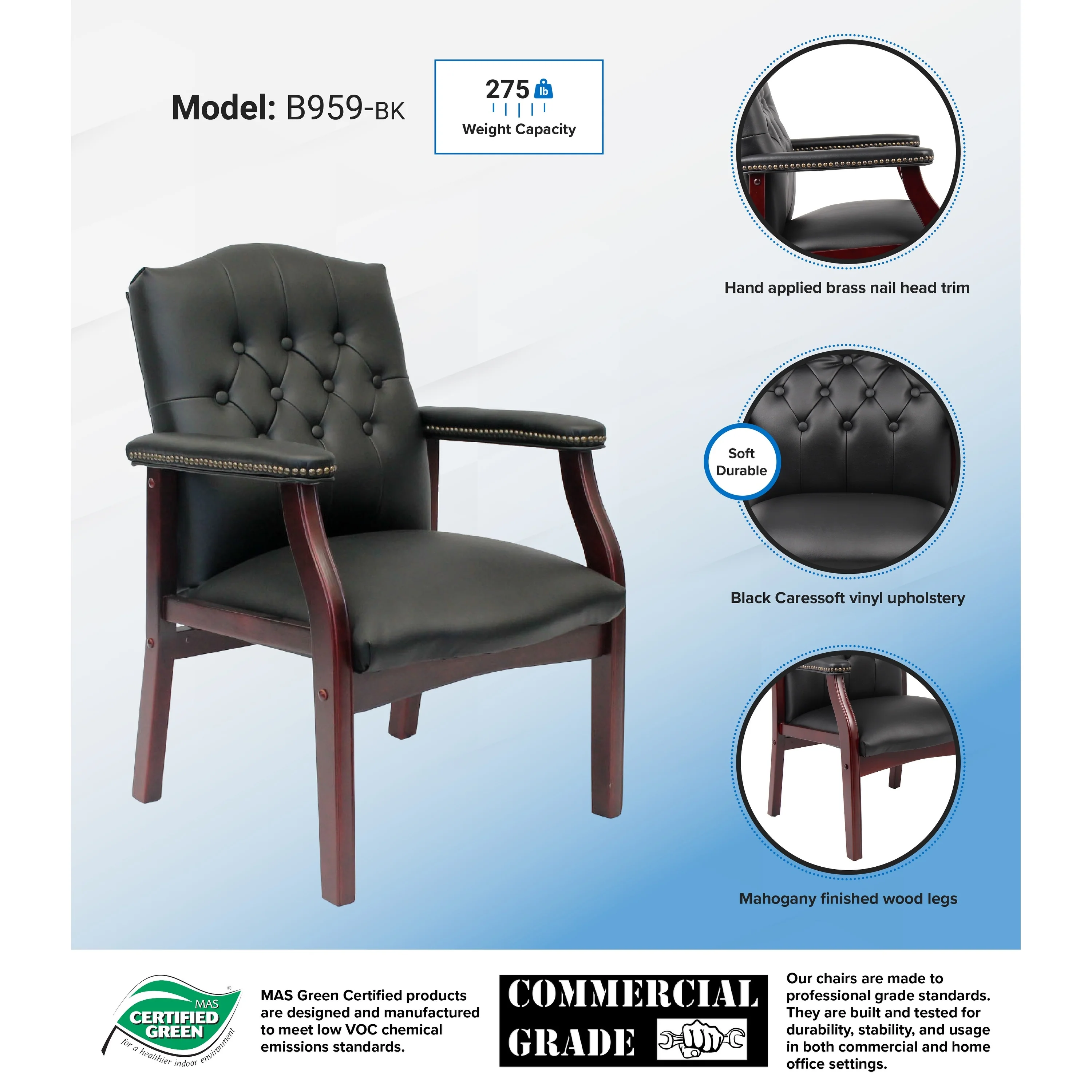 Boss Traditional Black Guest Chair