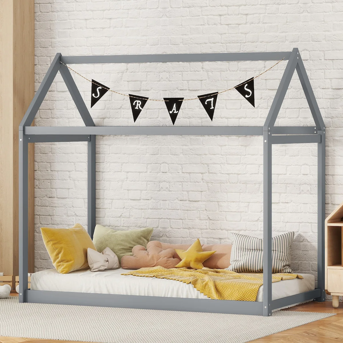 Twin Size Wooden House Bed