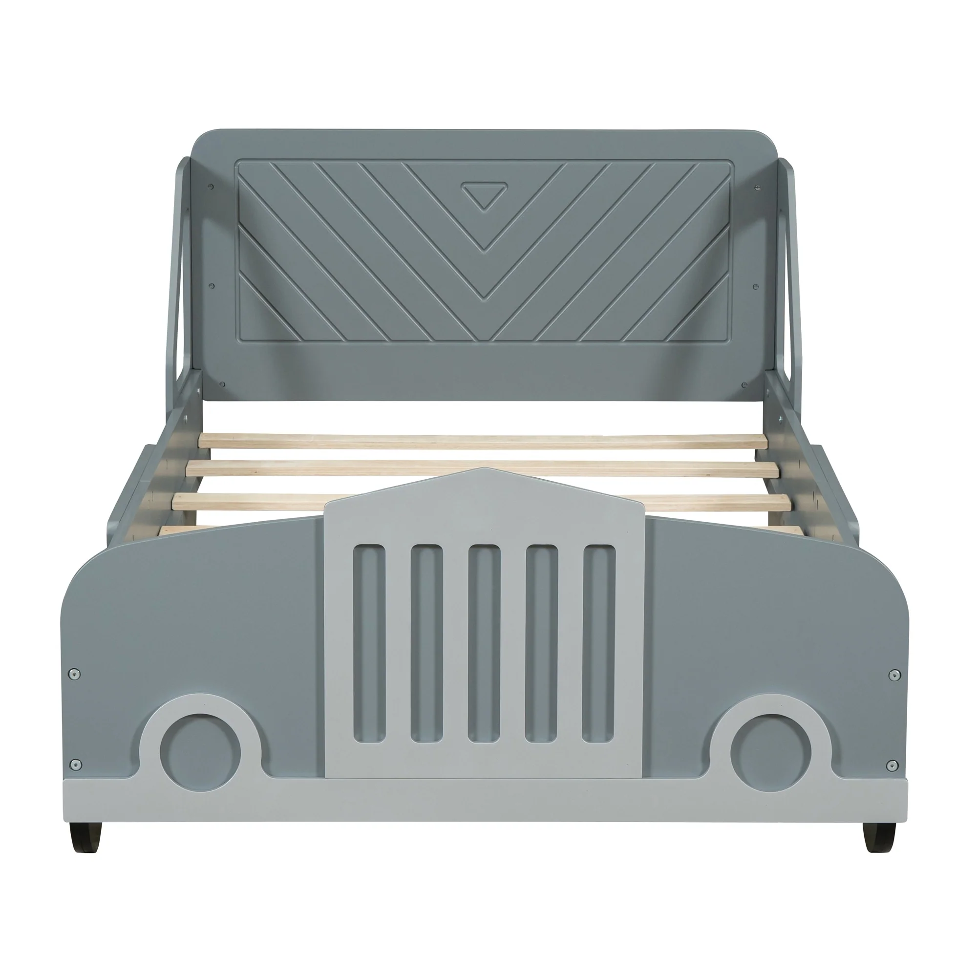 Car-Shaped Platform Bed with Wheels
