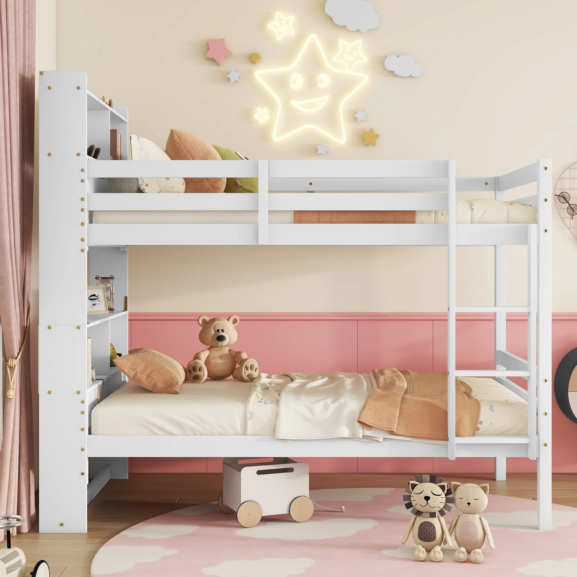 Bunk Bed with Shelves