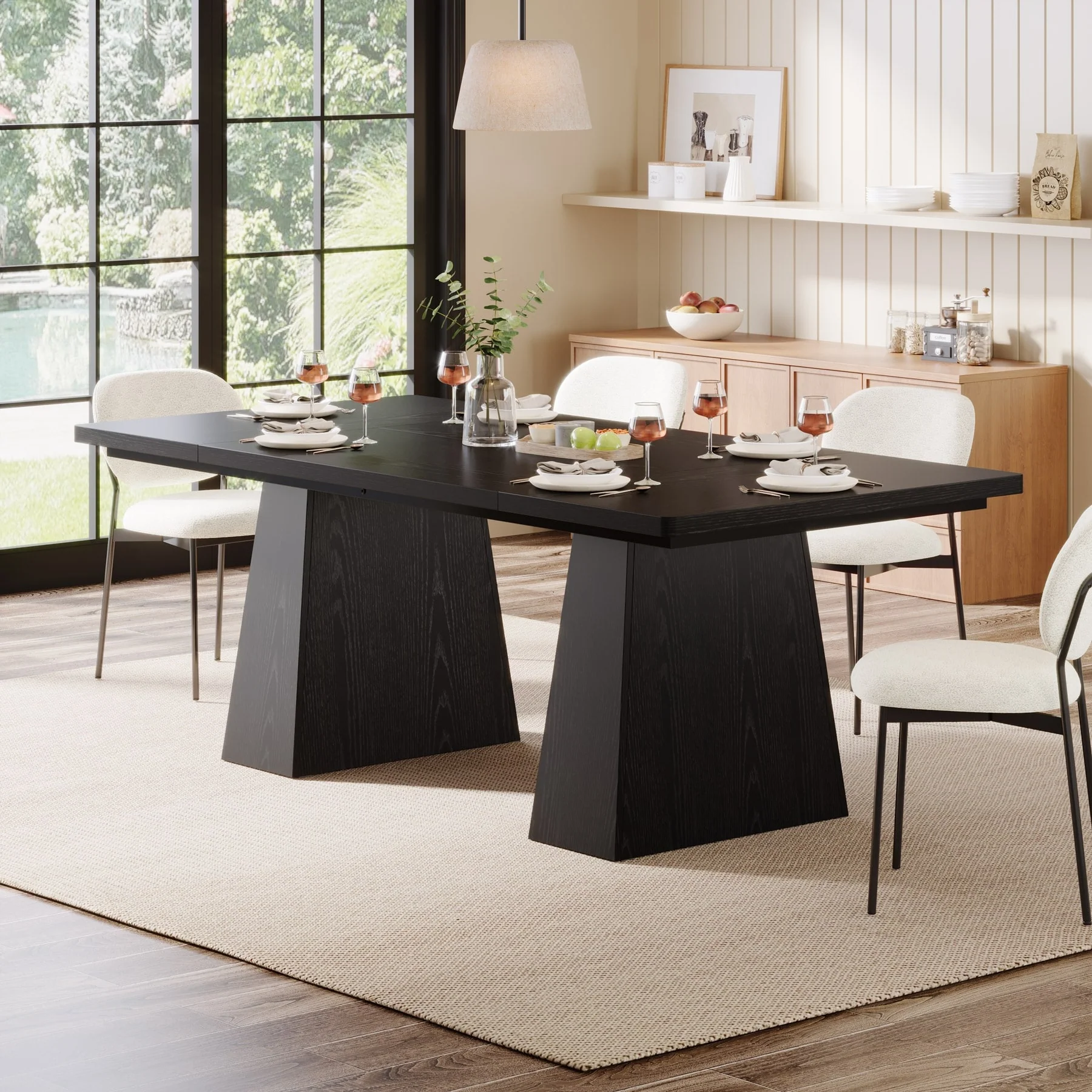 63 Inches Wood Dining Table