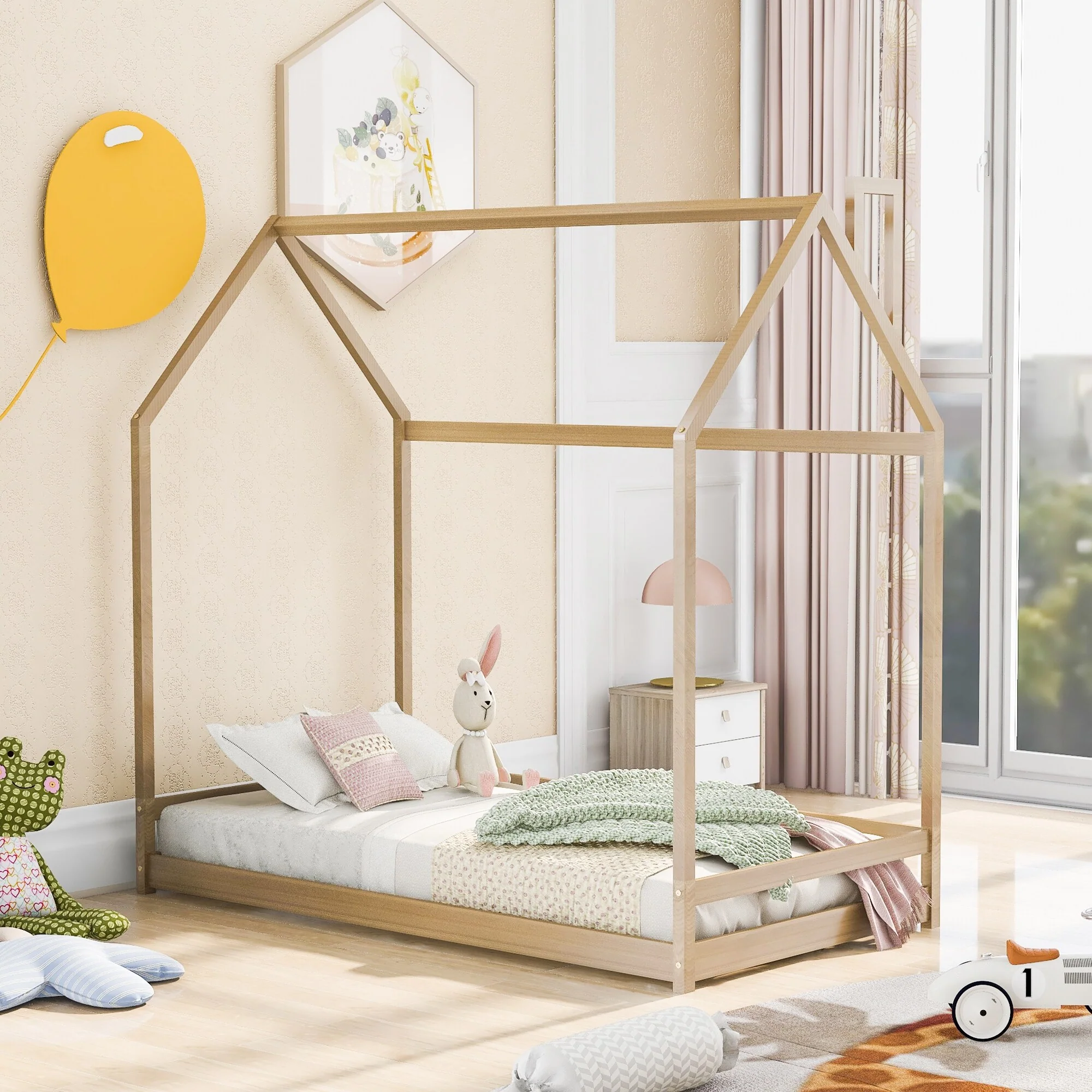 House Bed Wood Bed