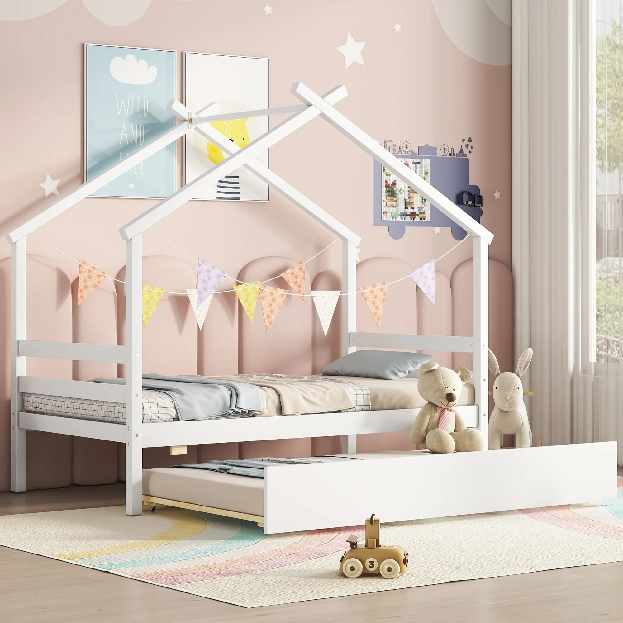 House-shaped Bed with Trundle