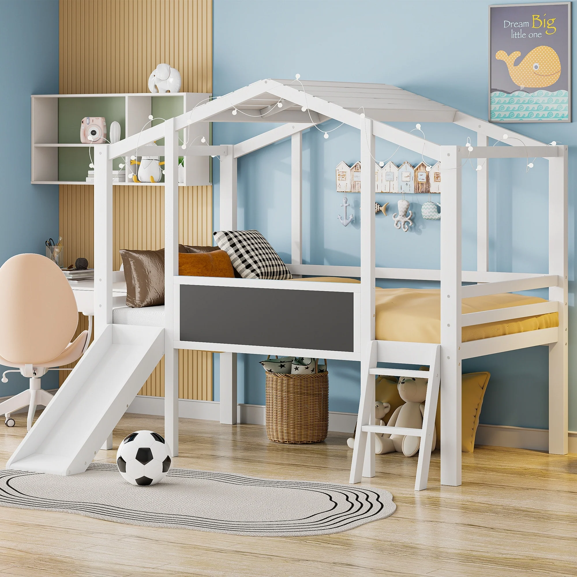 Loft Bed with Ladder and Slide