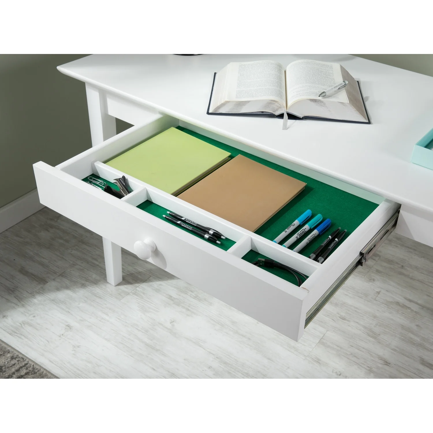 Shaker Desk with Drawer in White