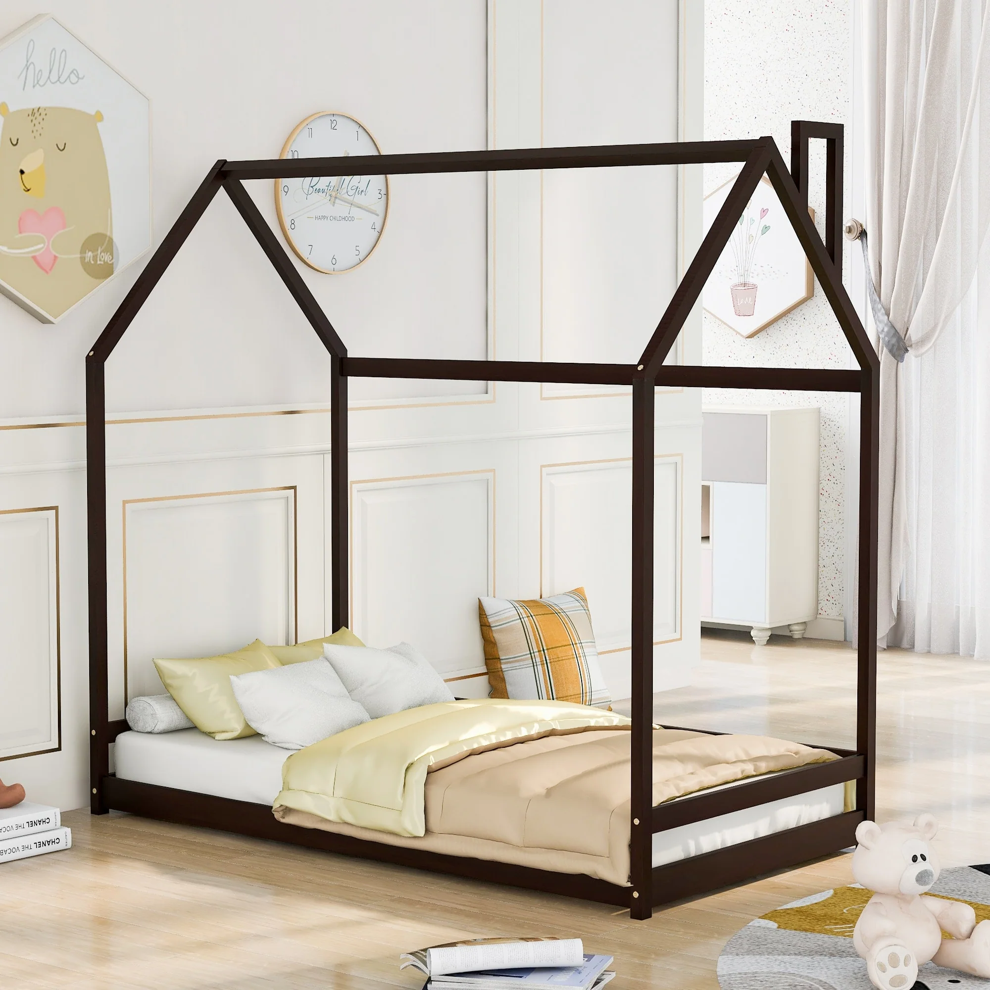 House Bed Wood Bed