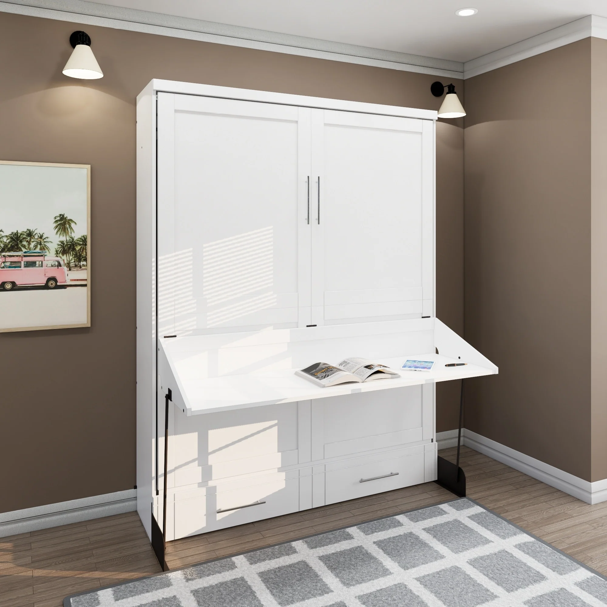 Brentwood Queen Murphy Bed and Desk