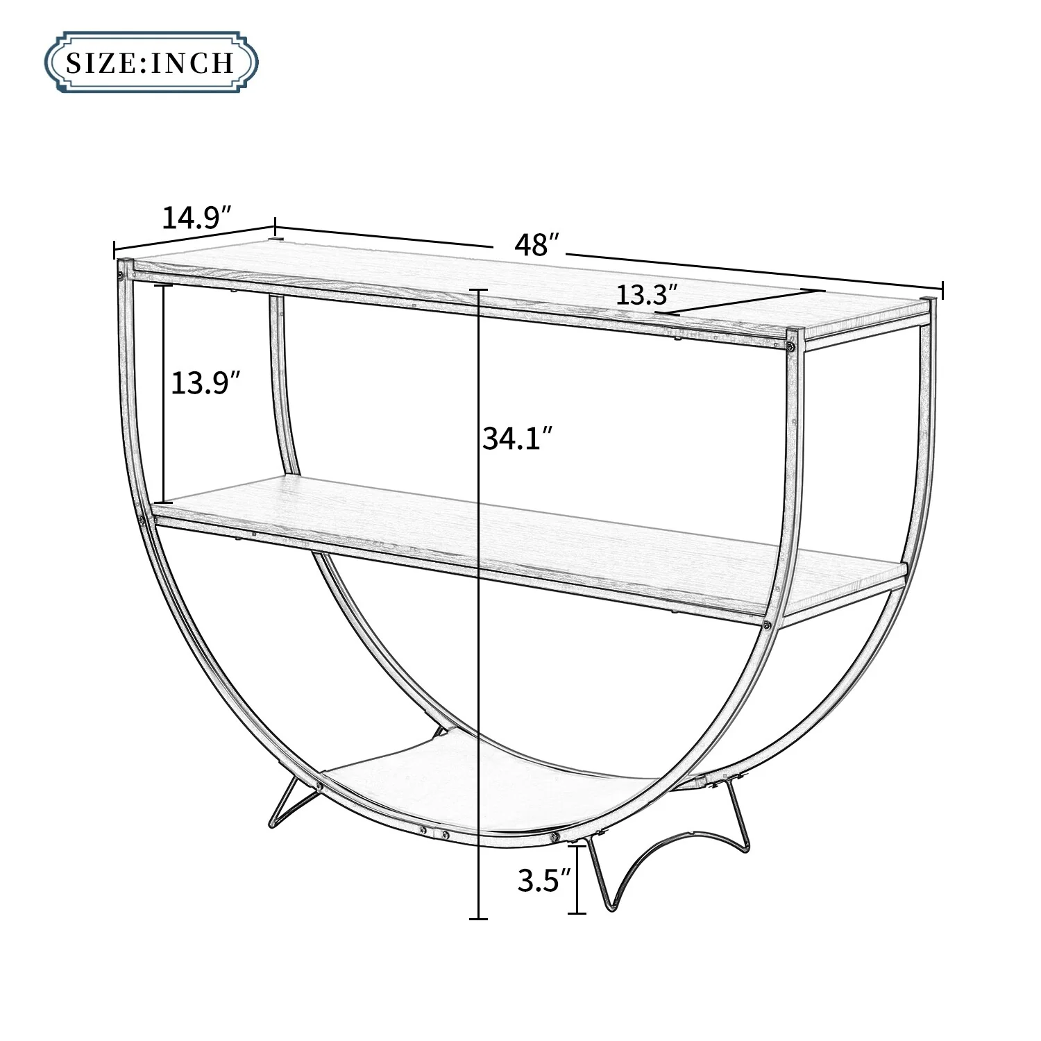 Console Table with metal frame