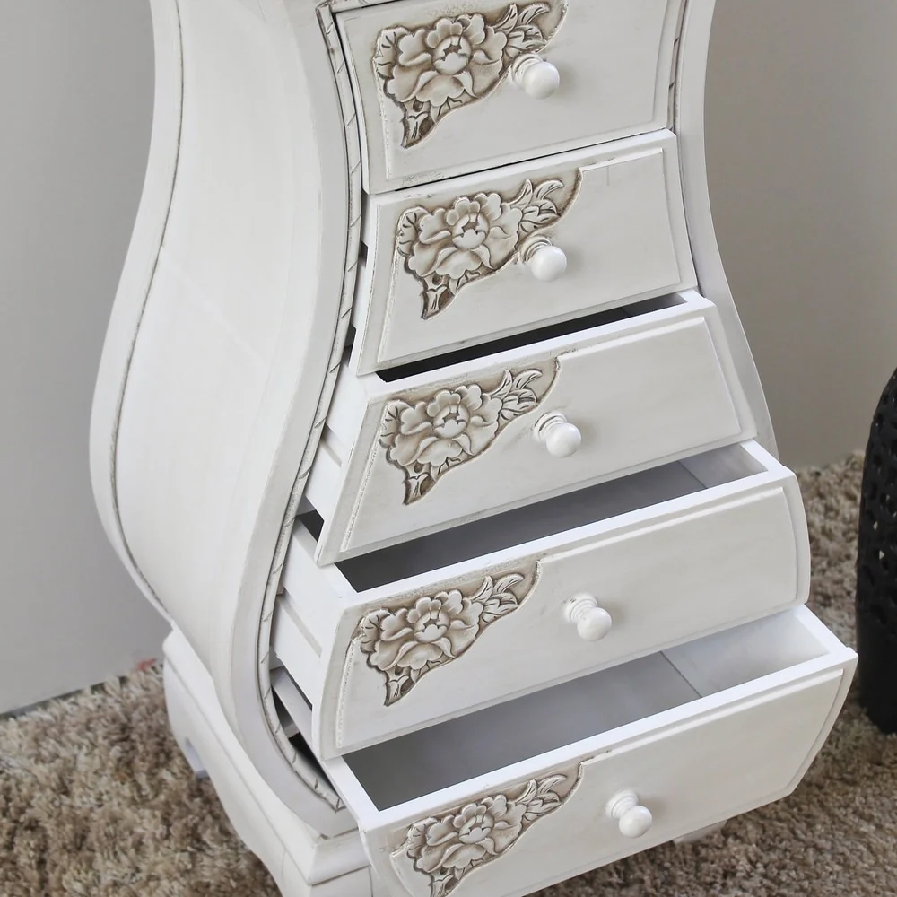 Windsor Carved 5-Drawer Bombay Chest