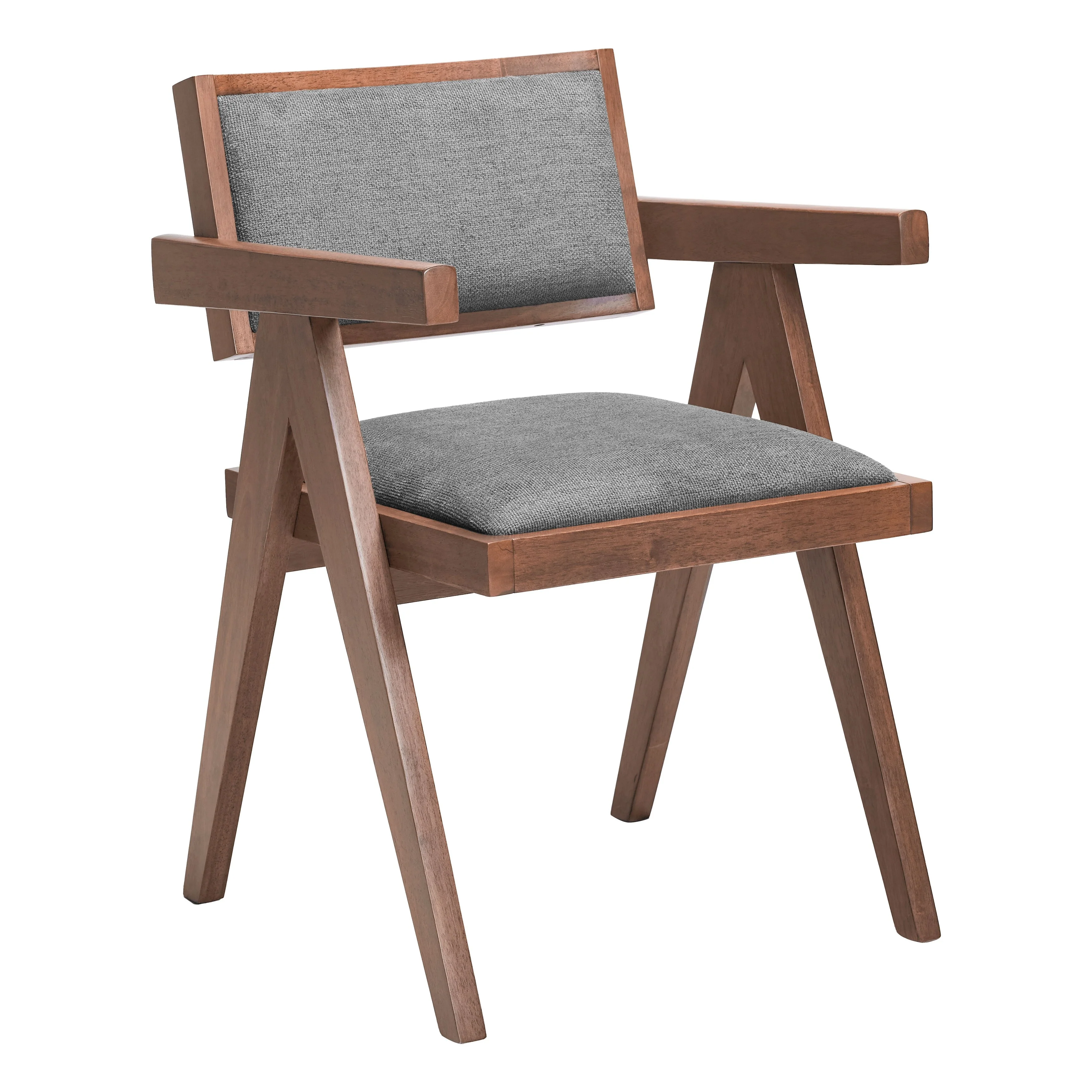 Delhi Dining Chair Gray & Walnut