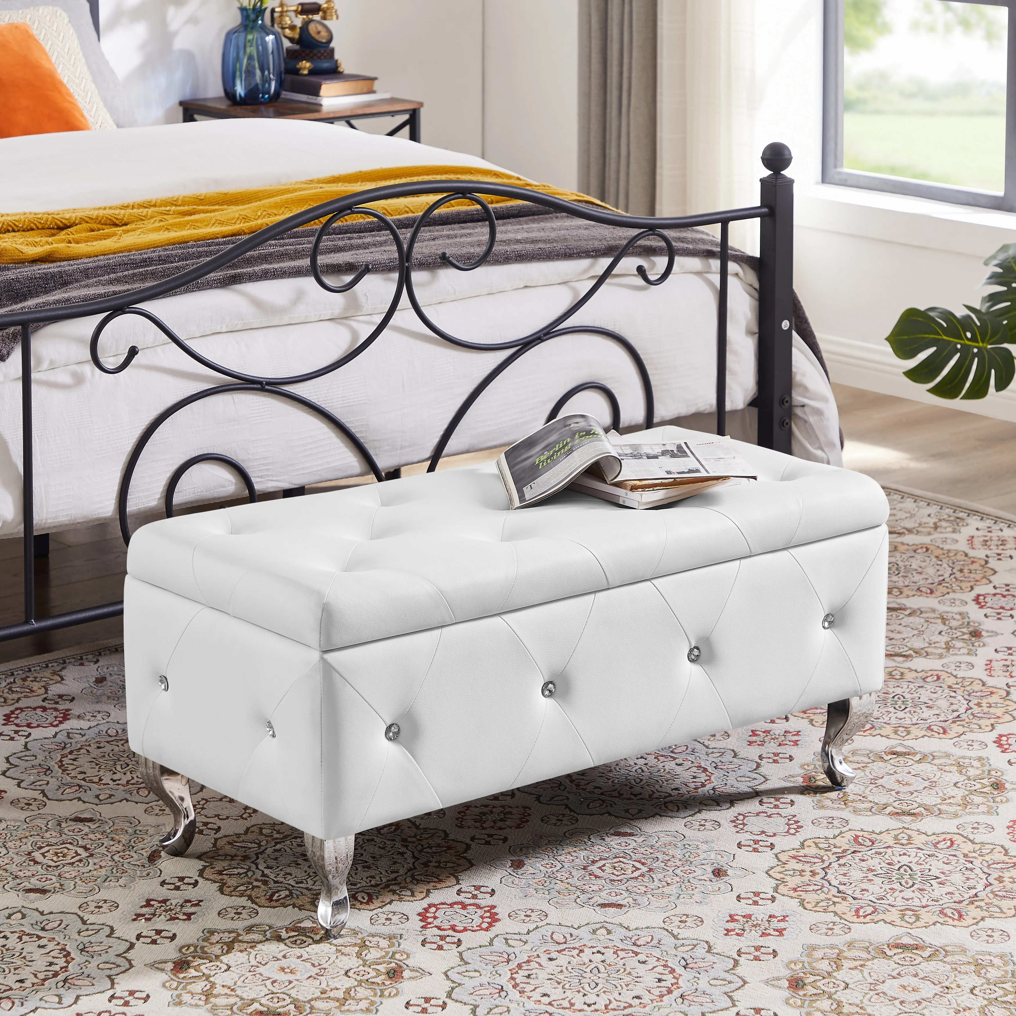 Storage Bench with Padded Seat