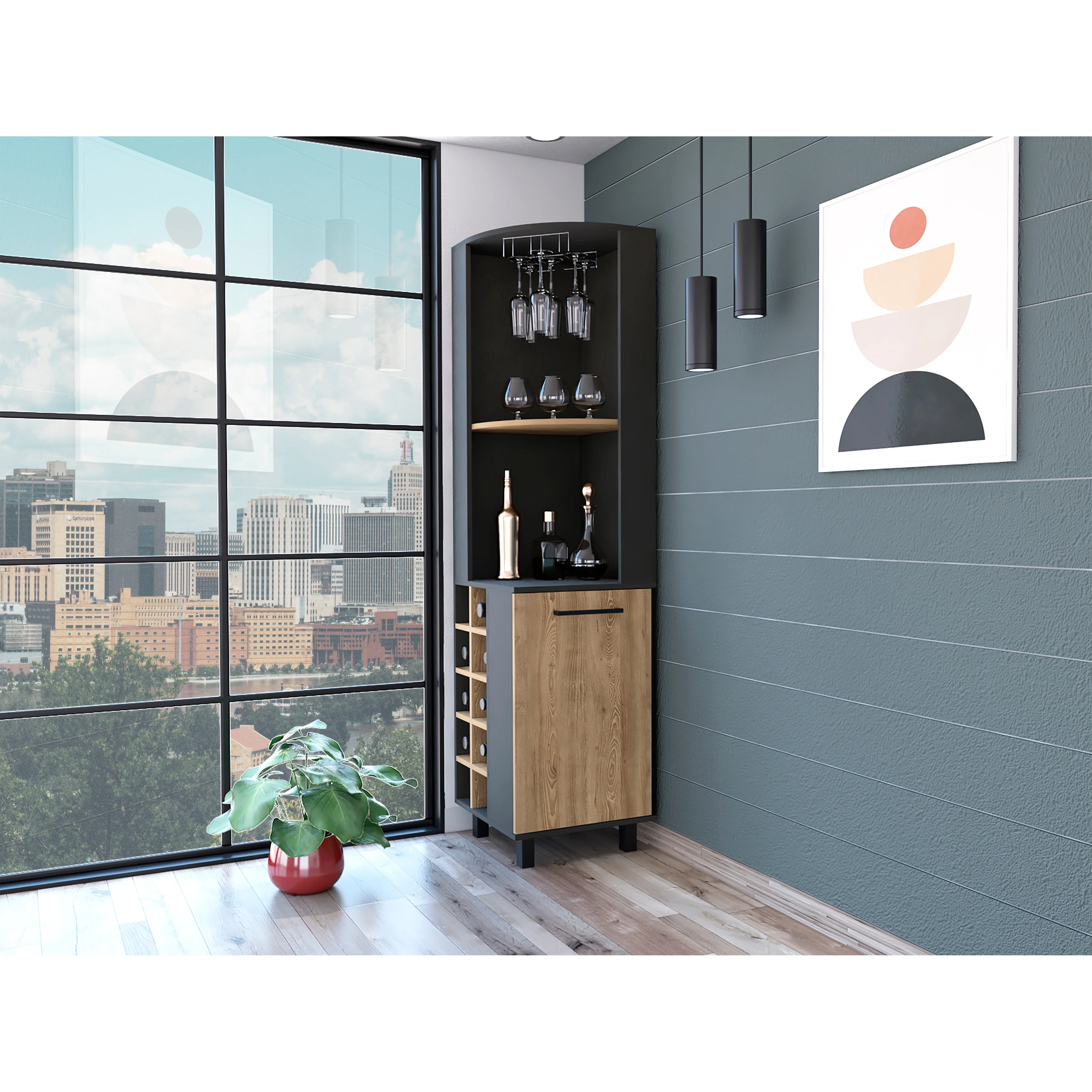 Leah Corner Bar Cabinet