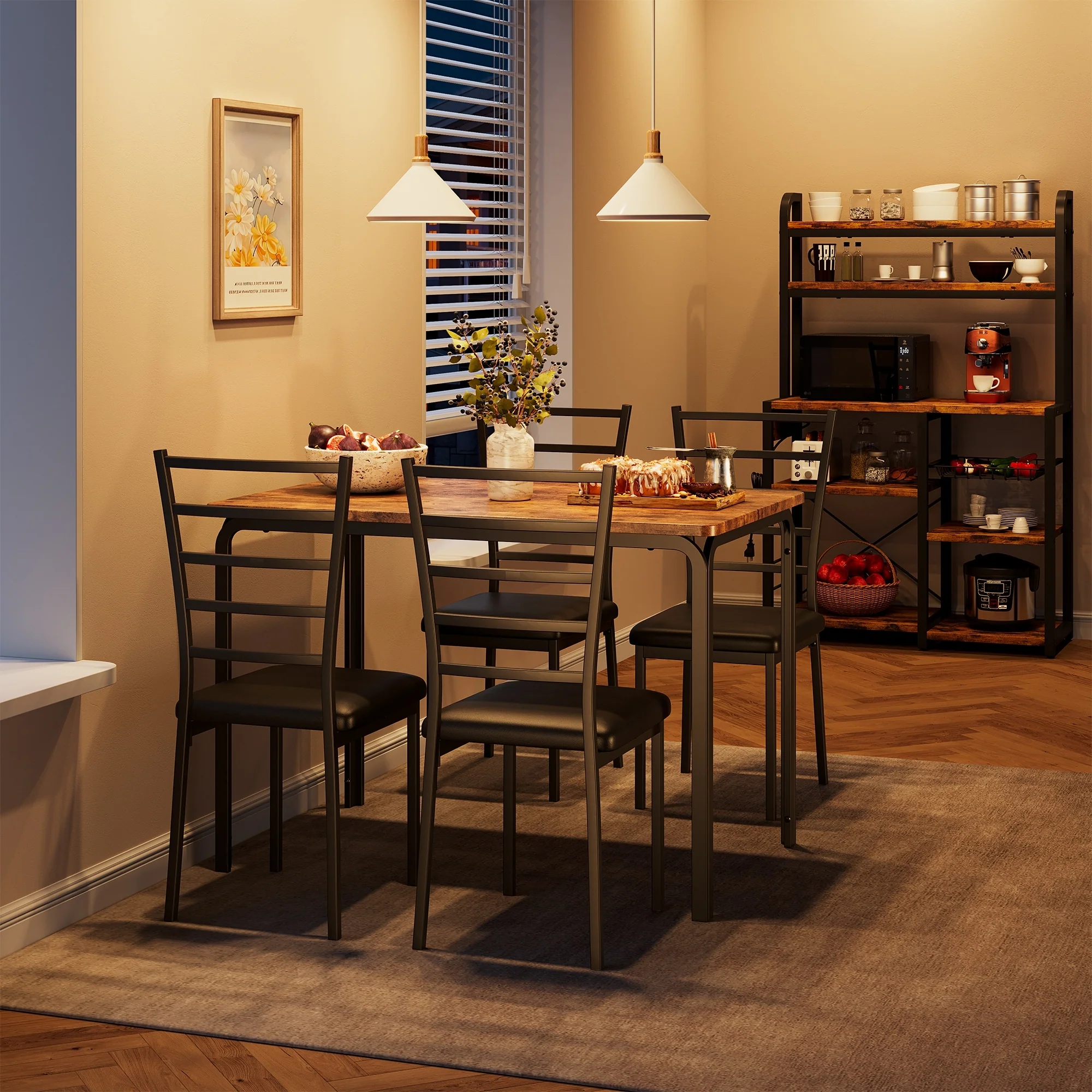 Glass Dining Table Set for 4